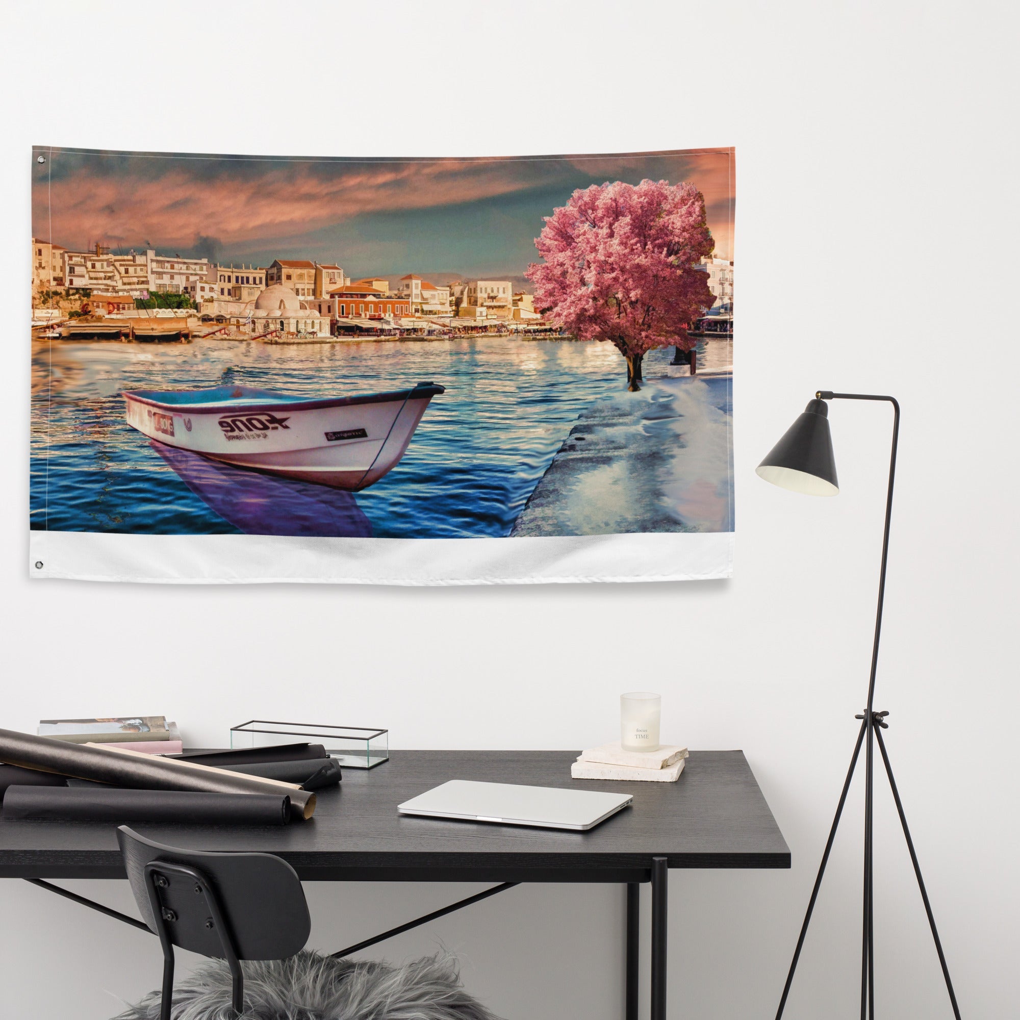 Tree Boat Flag Tapestry wall hanging-3