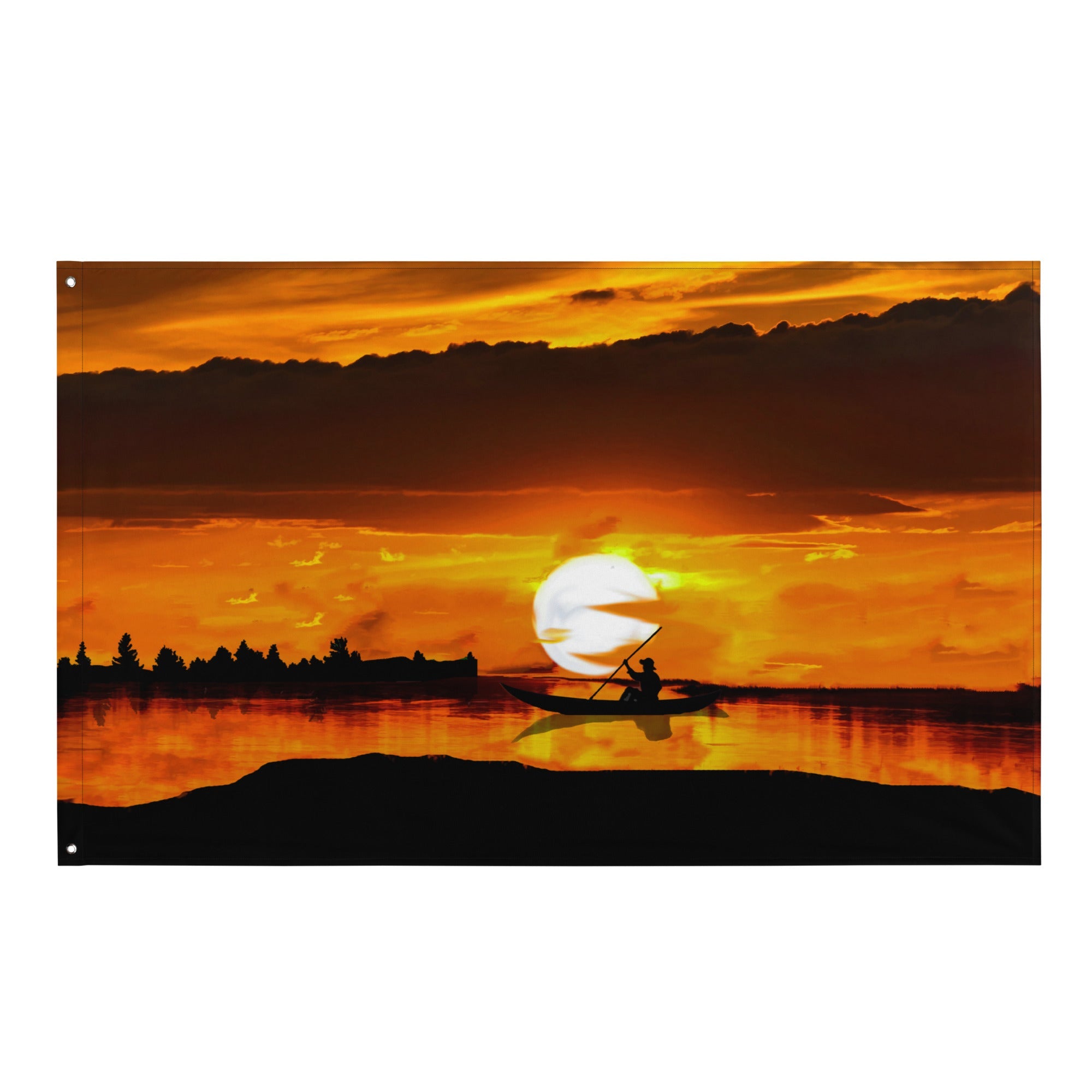 Sea Sunrise Boat Flag Tapestry wall hanging-0