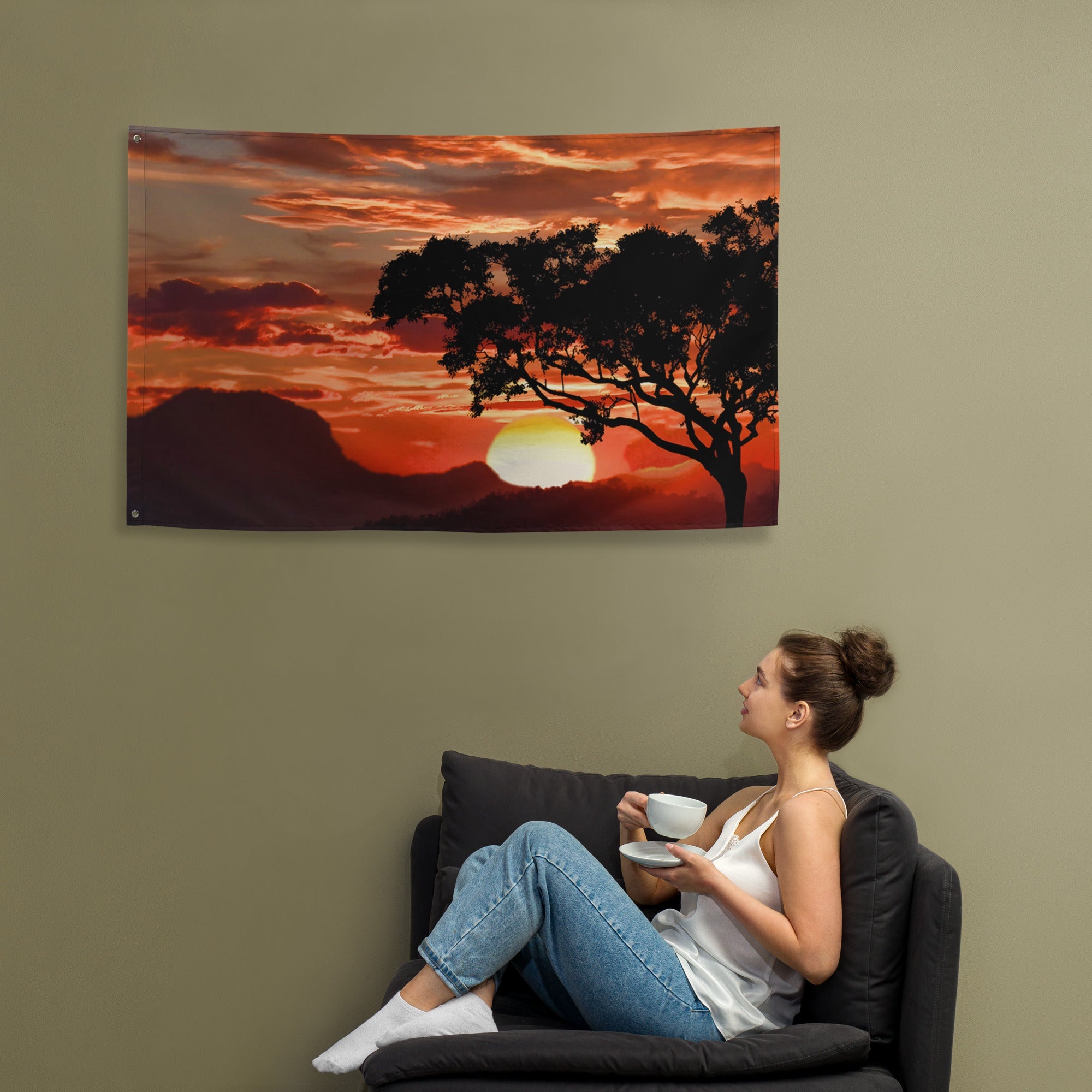 Sunset Flag Tapestry wall hanging-3