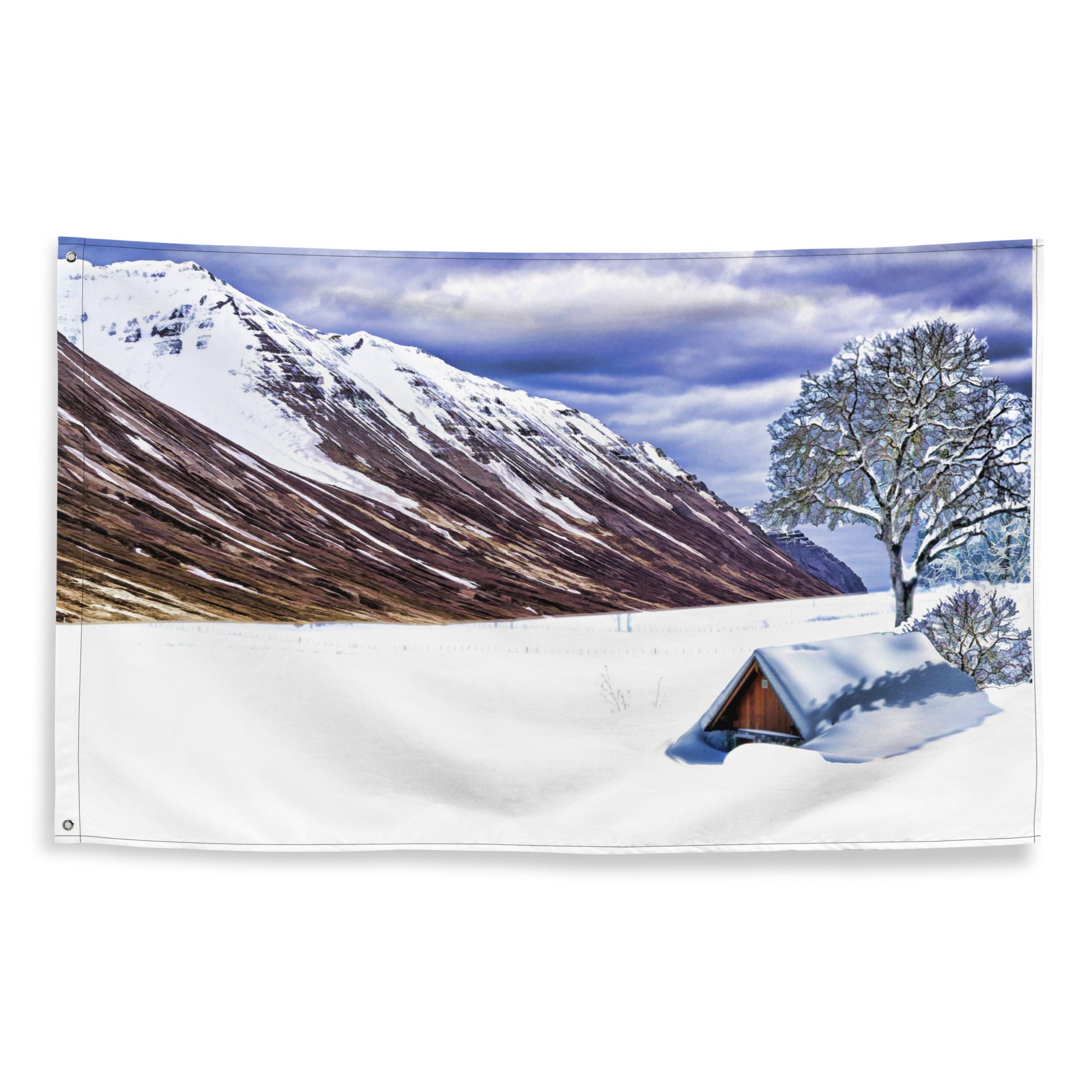 Snow Painting Flag Tapestry-0