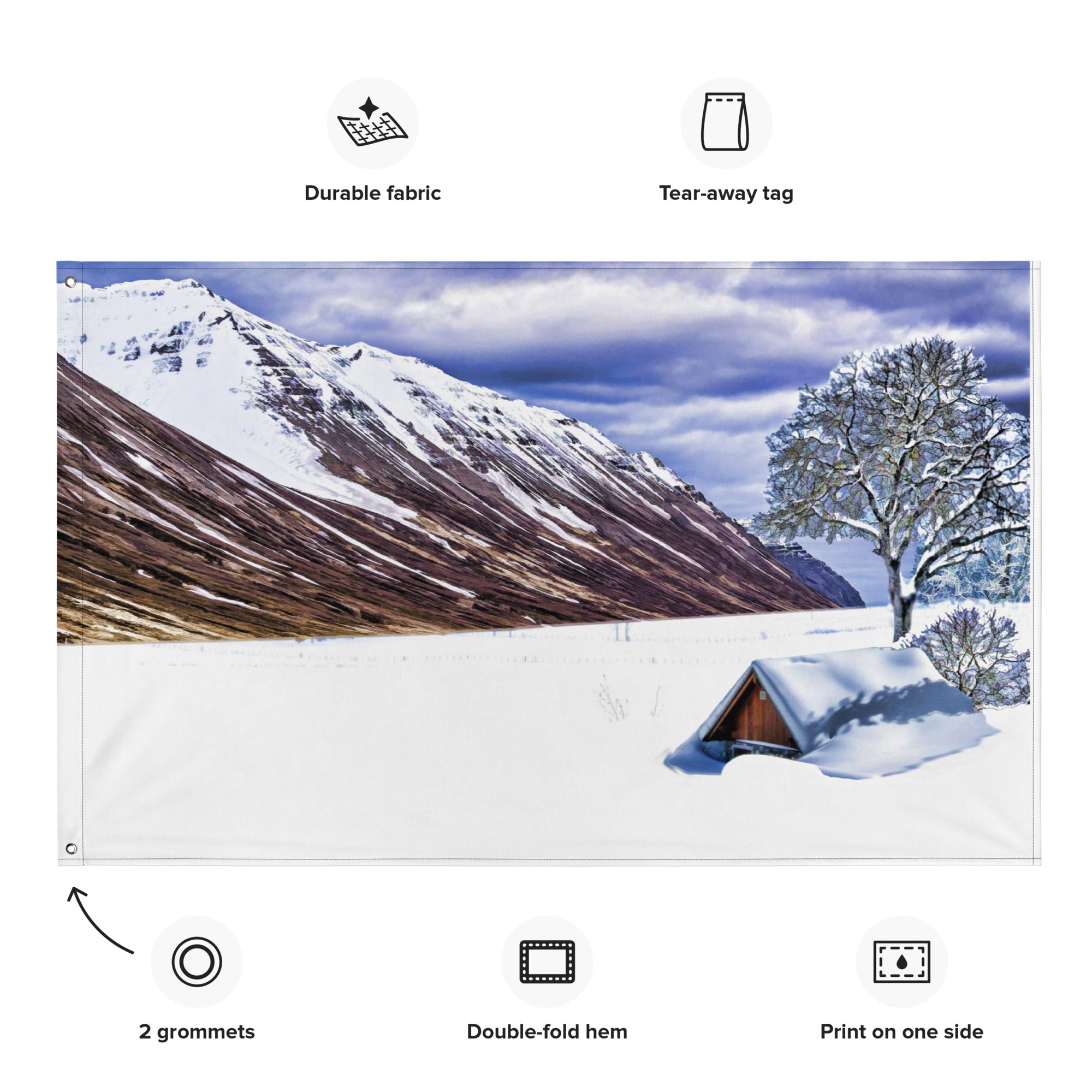 Snow Painting Flag Tapestry-1