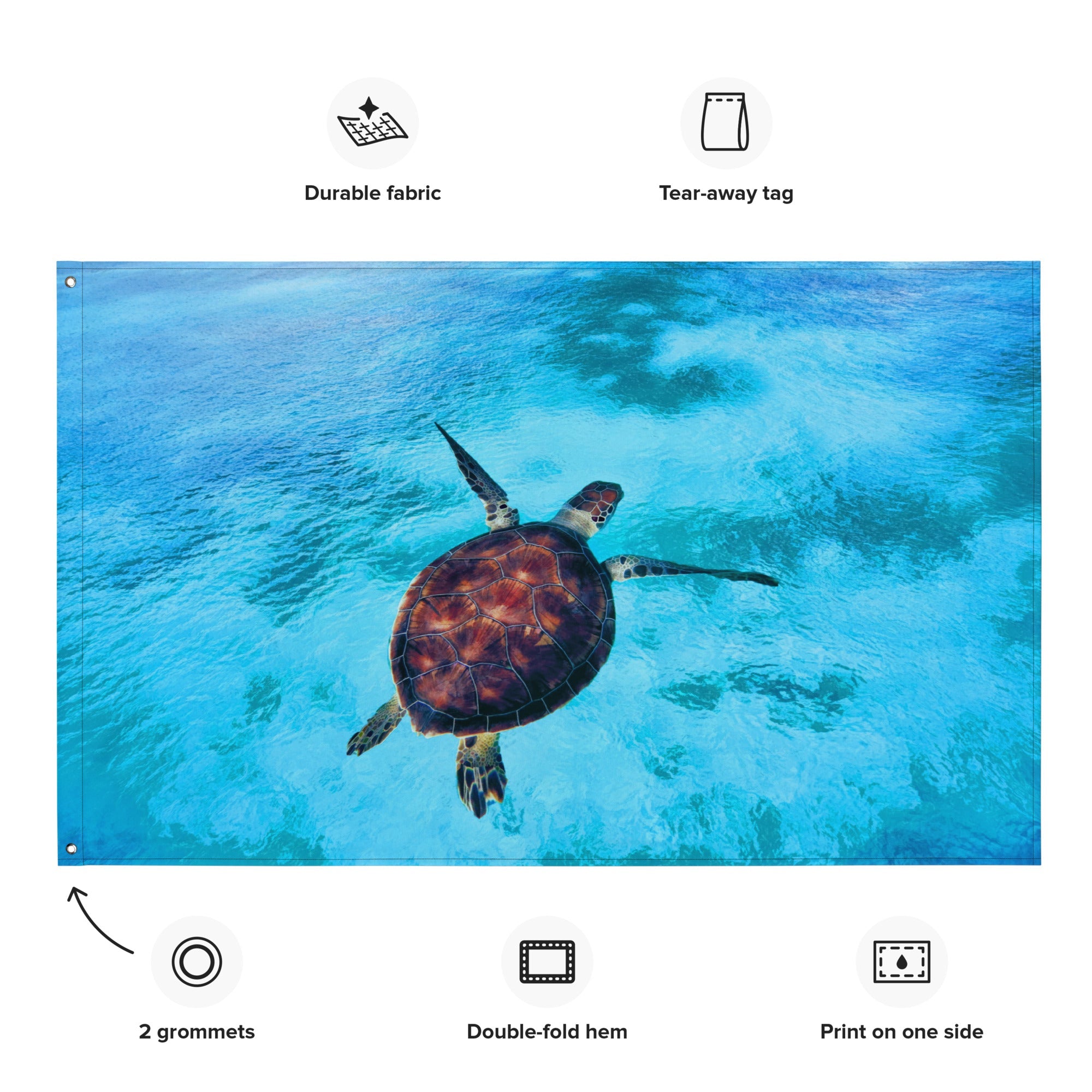 Sea Turtle Painting Flag Tapestry-1