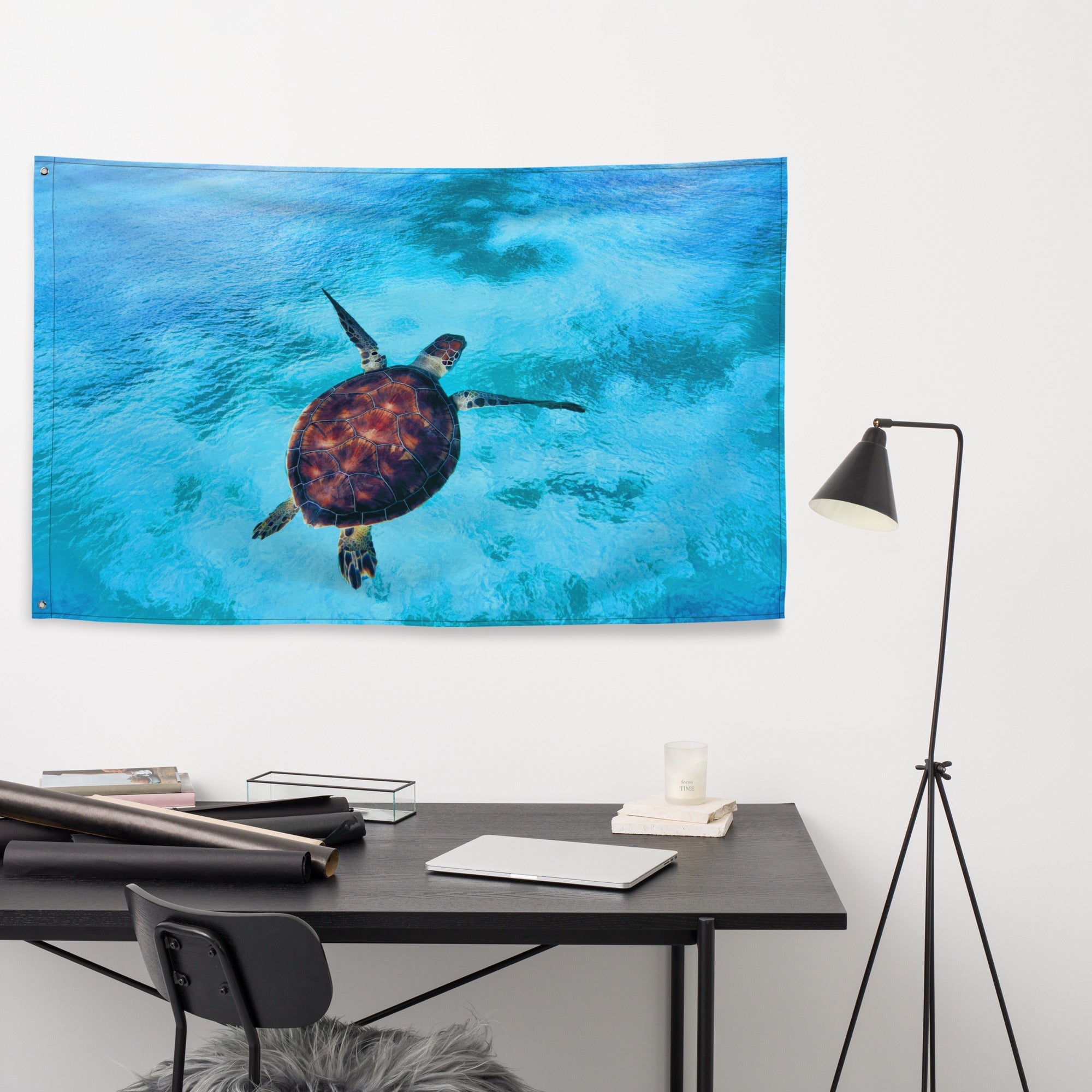 Sea Turtle Painting Flag Tapestry-4