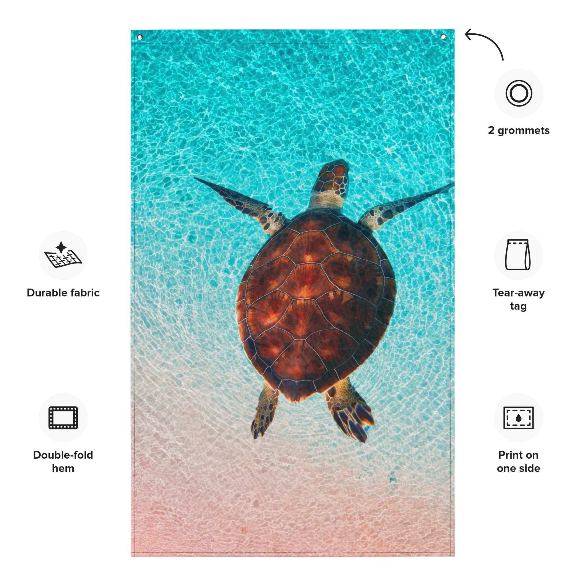 Sea Turtle Wall Art Painting Flag Tapestry-1