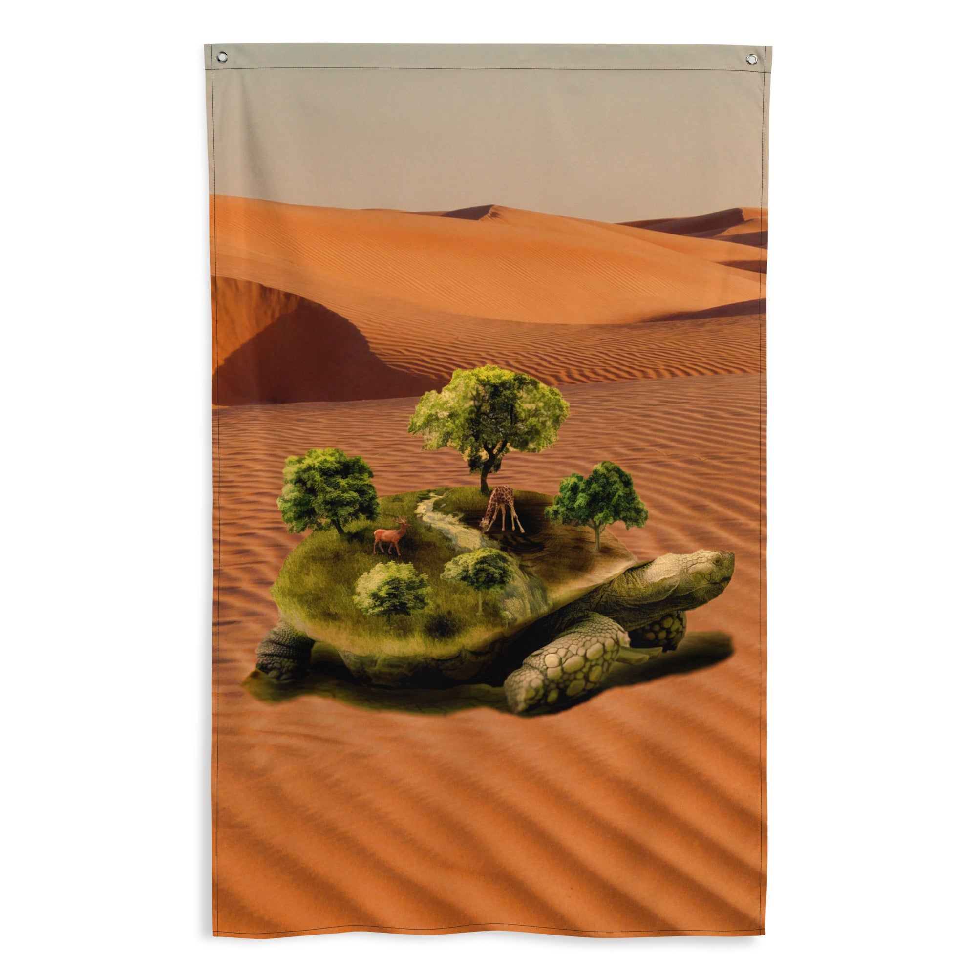 Turtle Painting Flag Tapestry-0