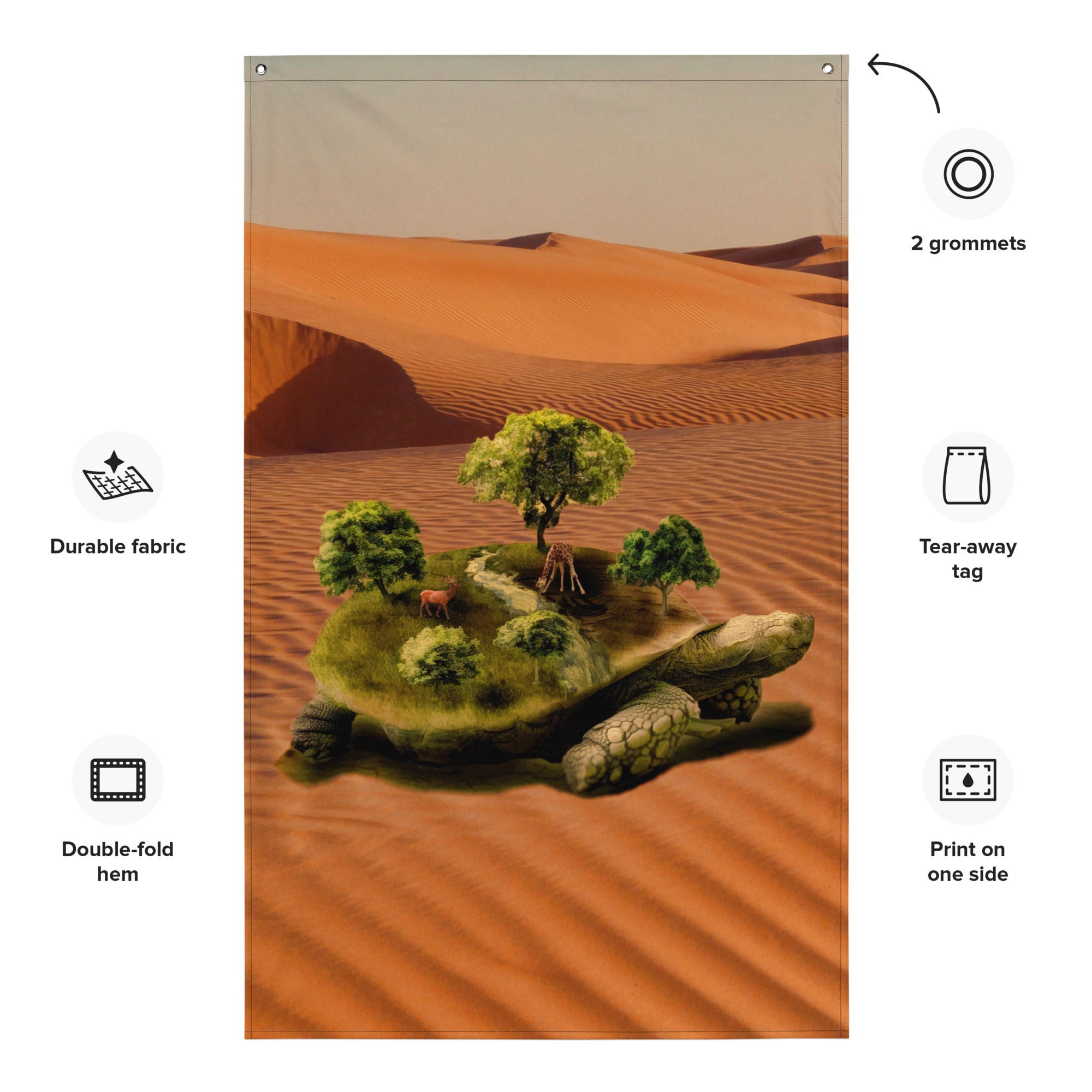 Turtle Painting Flag Tapestry-1