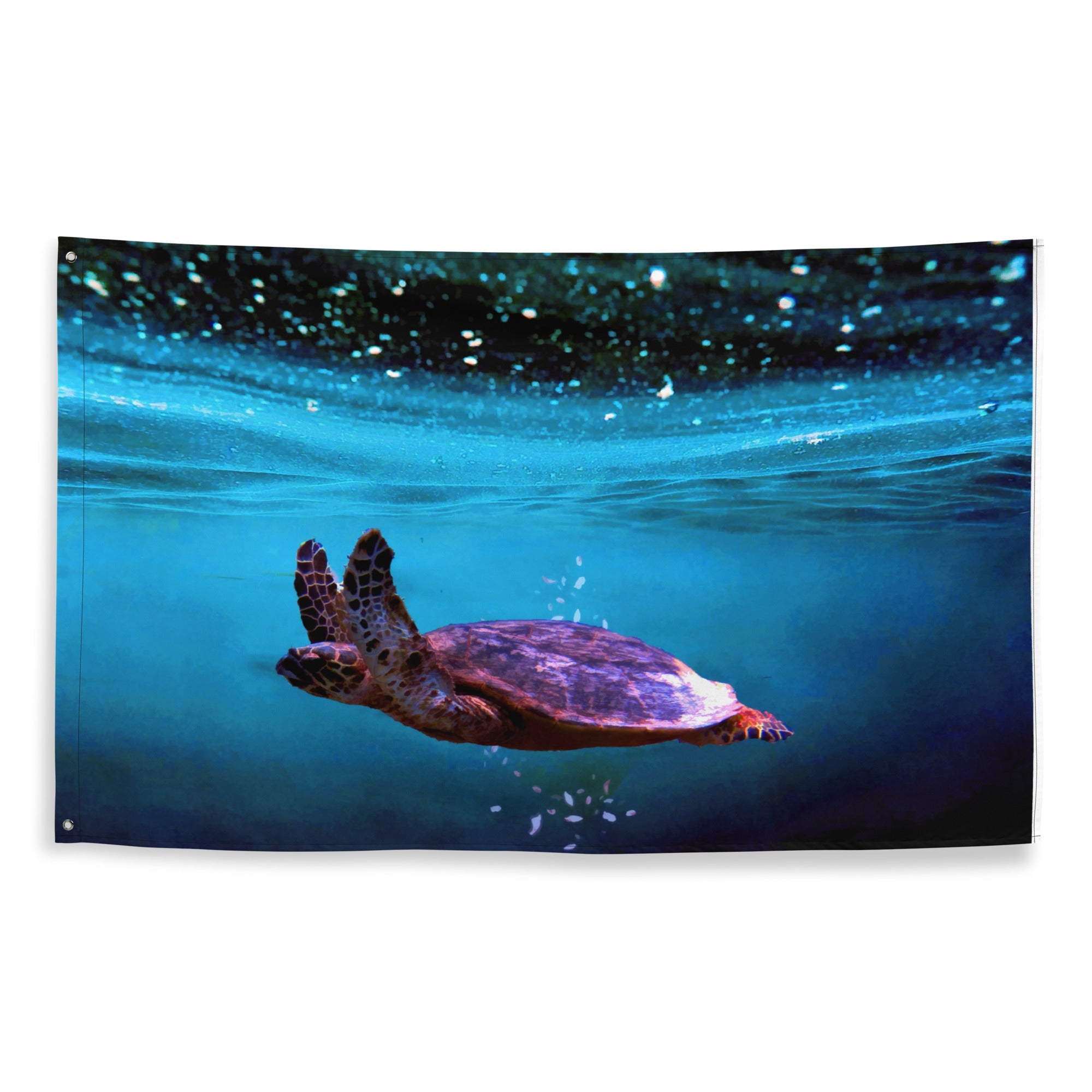 Sea Turtle Artwork Flag Tapestry-0