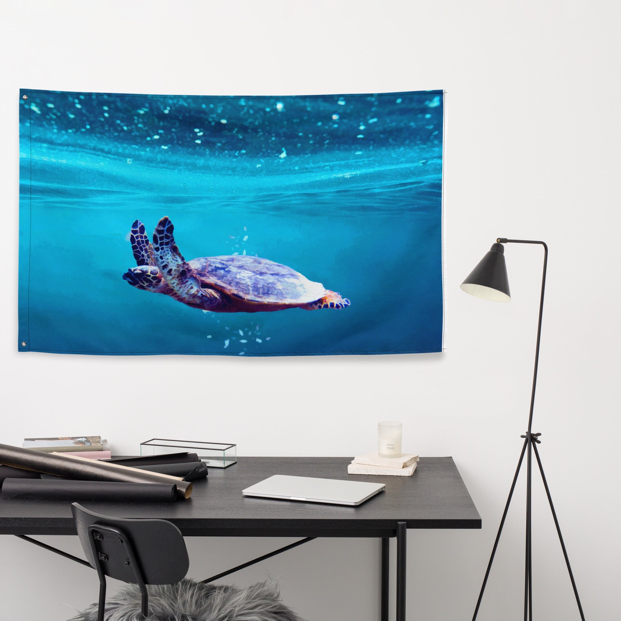 Sea Turtle Art Flag Tapestry-4