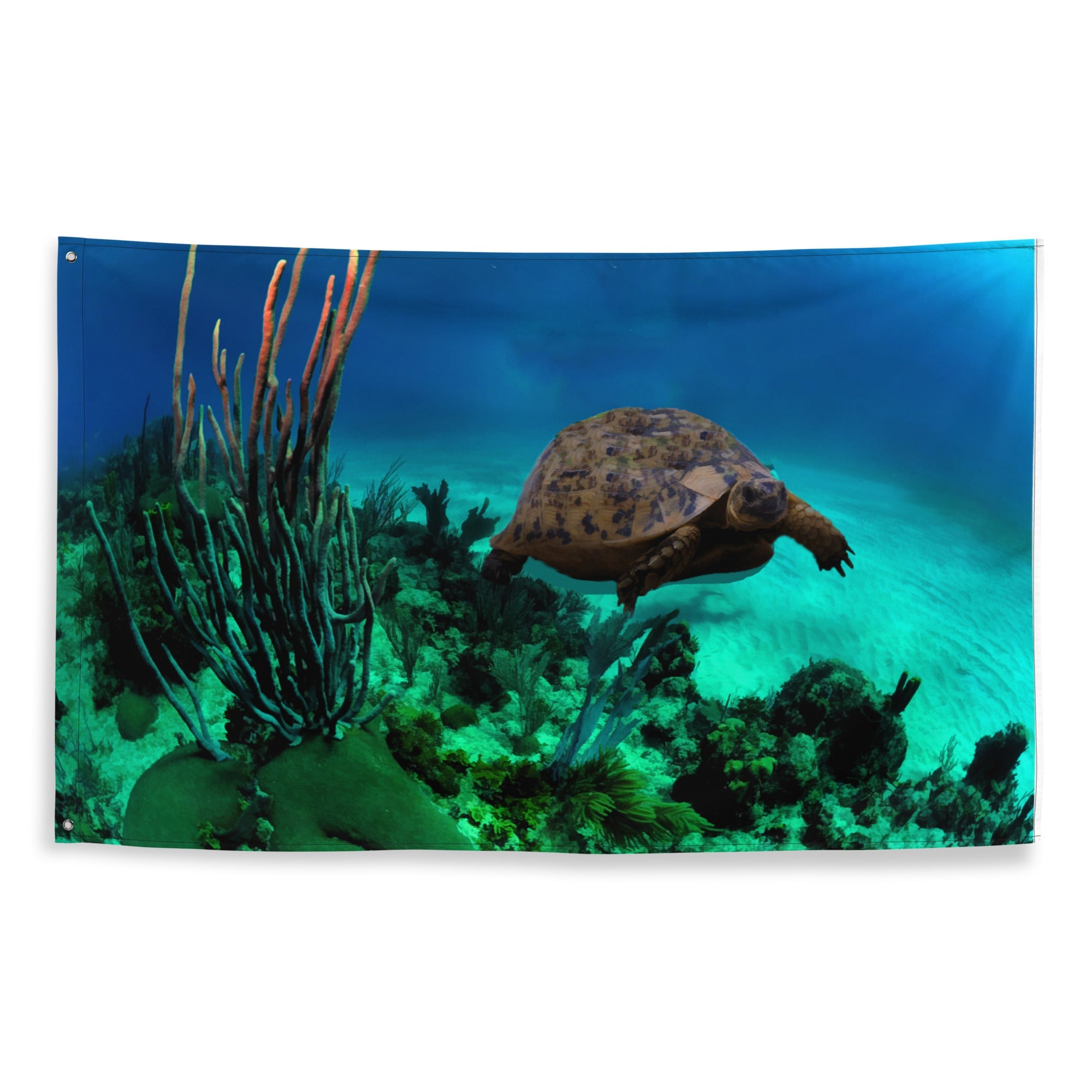 Turtle  Artwork Flag Tapestry-0