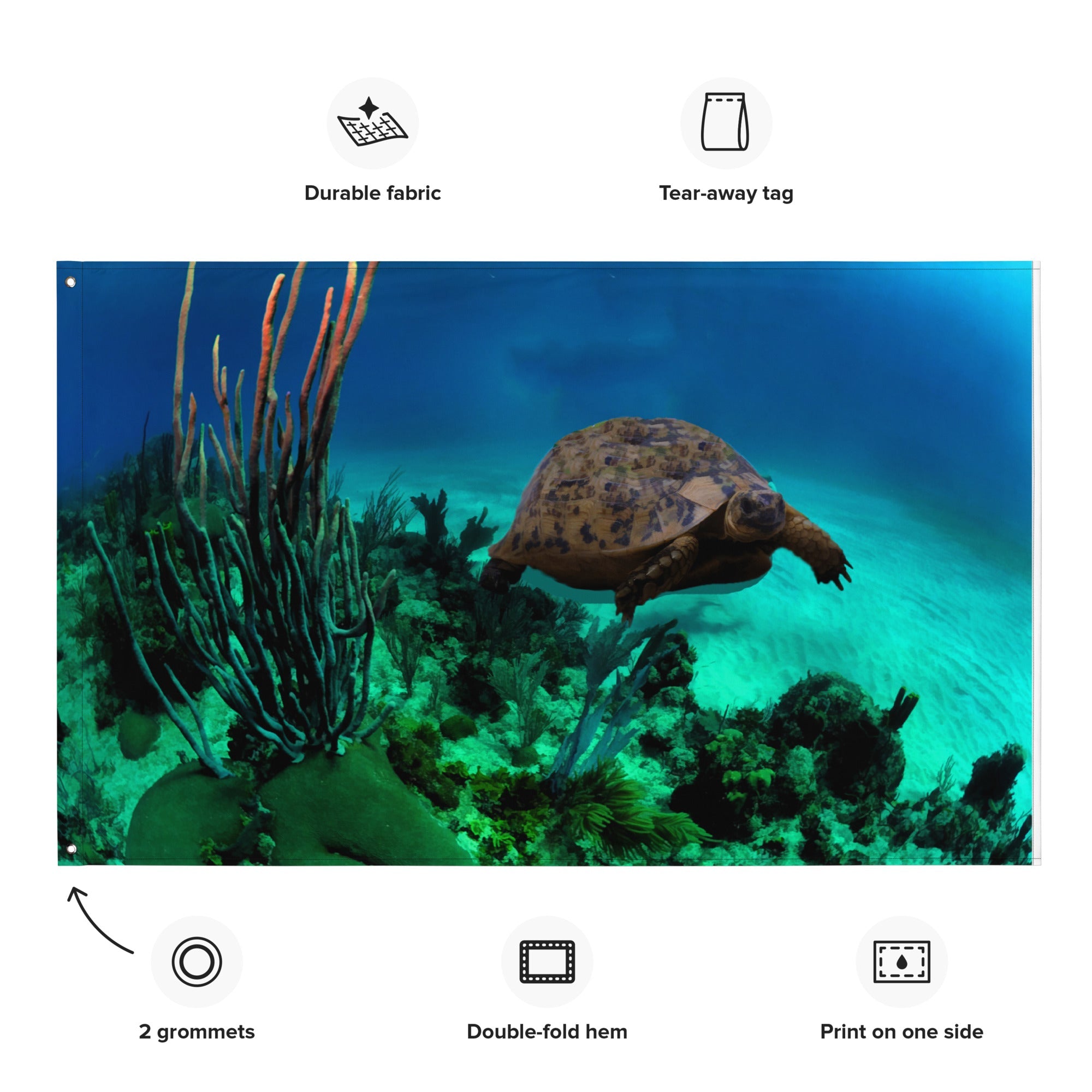 Turtle  Artwork Flag Tapestry-1