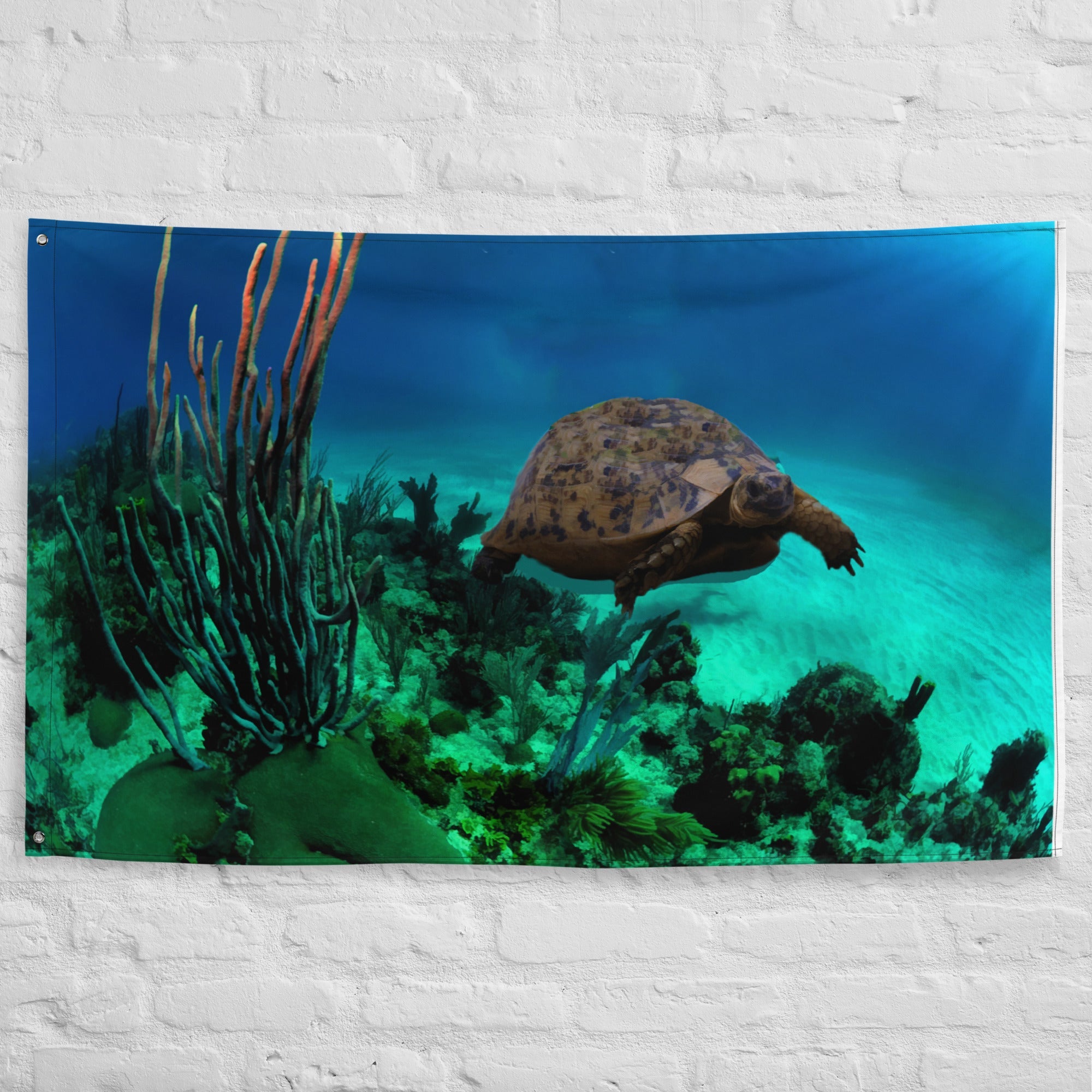 Turtle  Artwork Flag Tapestry-4