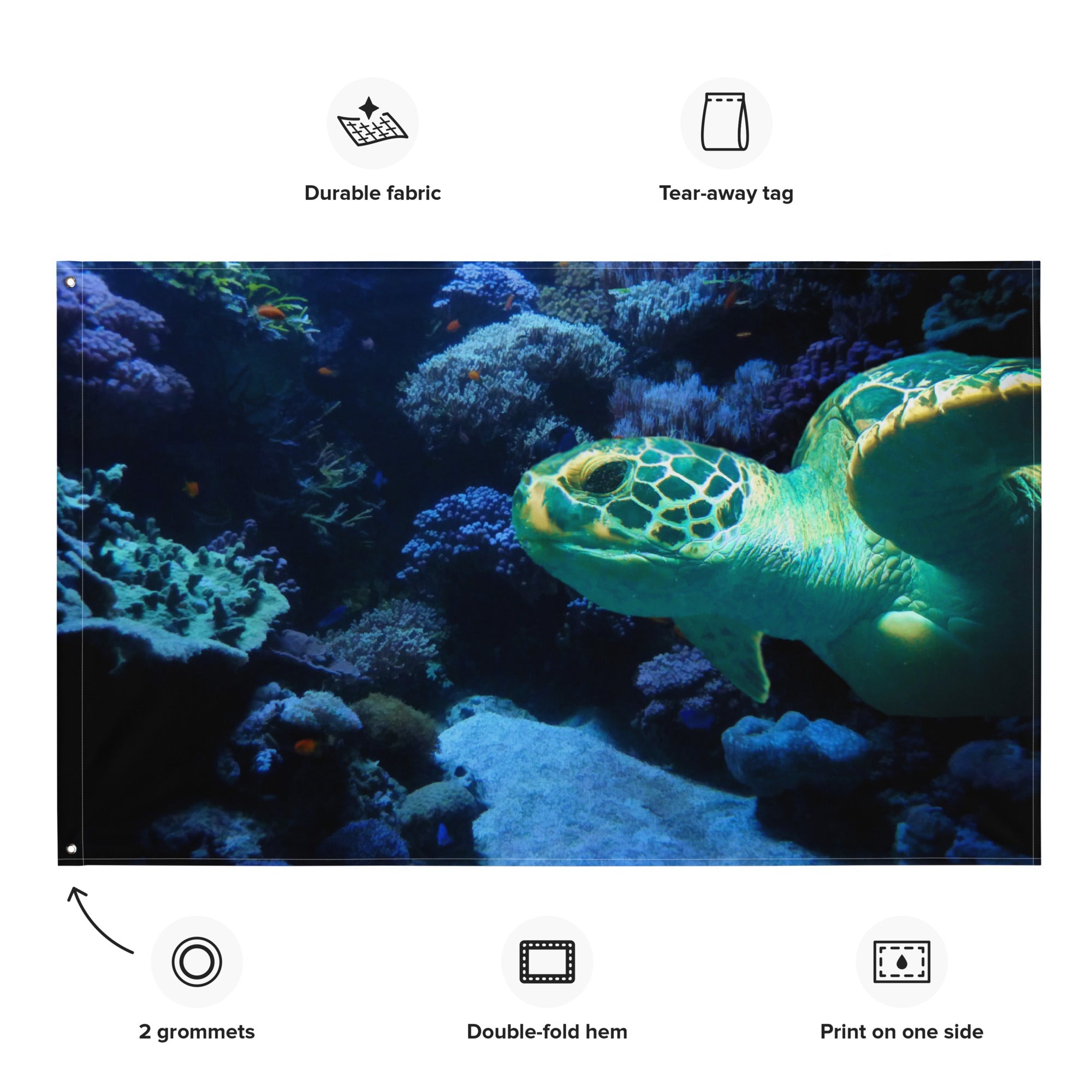 Turtle  Art Painting Flag Tapestry-1