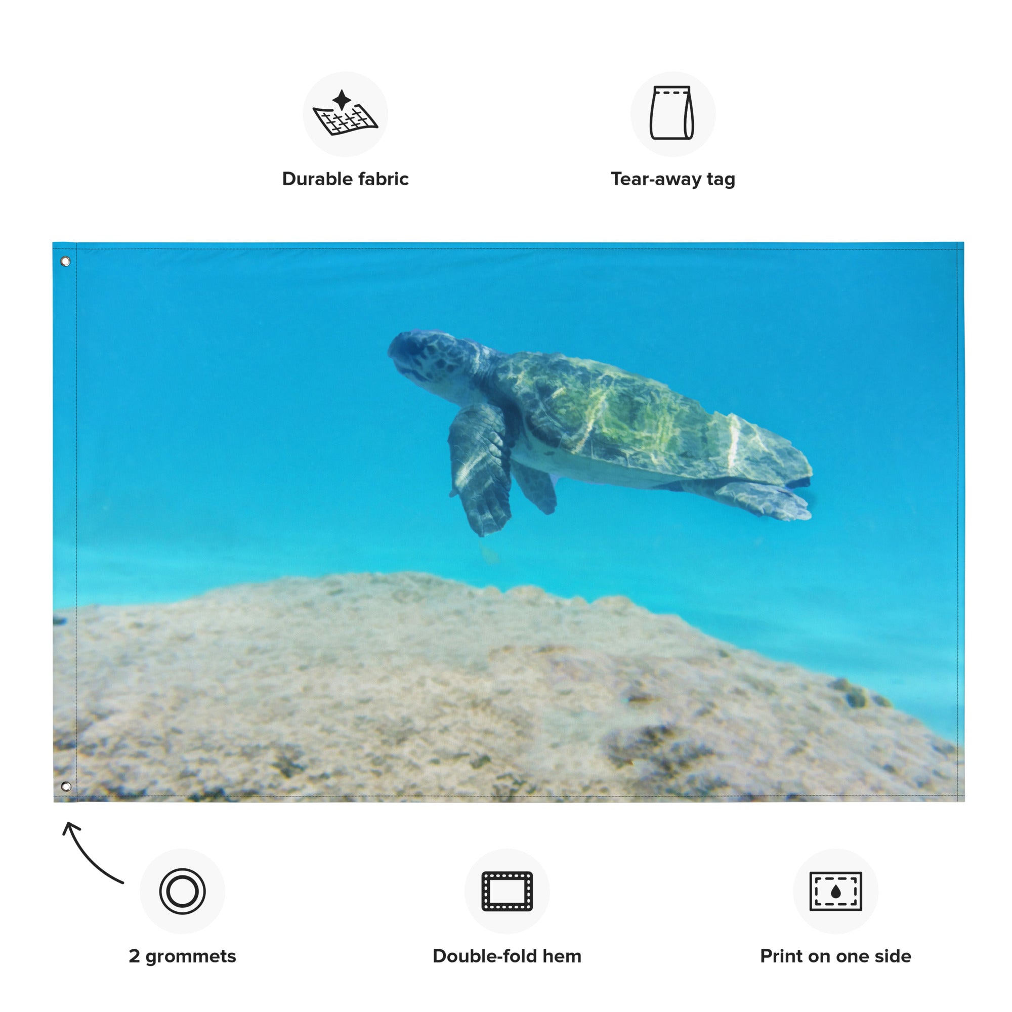 Turtle  Artwork Painting Flag Tapestry-1