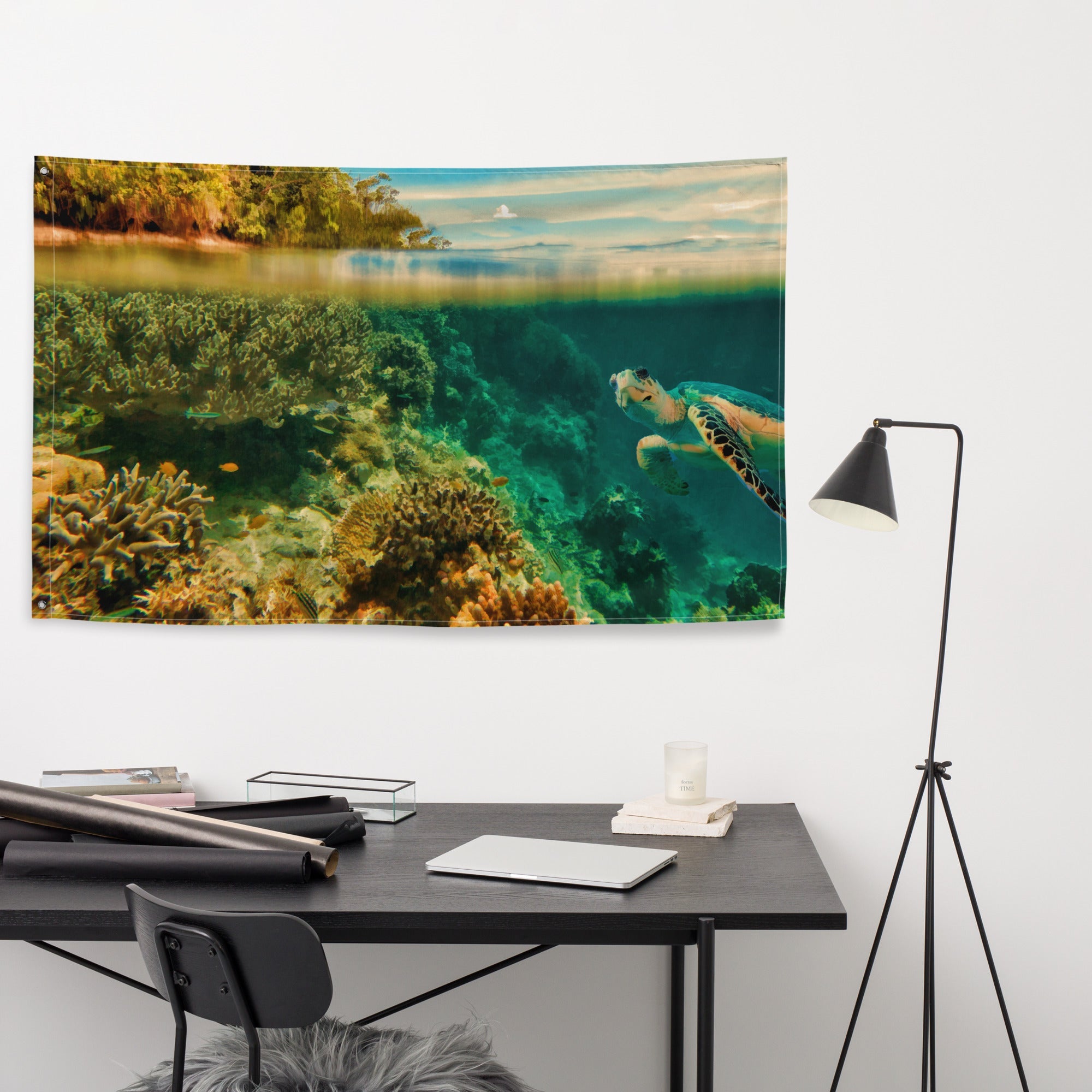 Turtle Painting Art Flag Tapestry-3