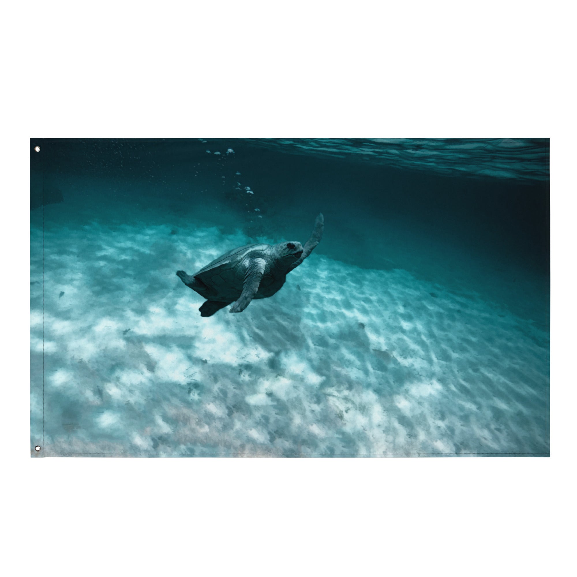 Turtle Painting Artwork Flag Tapestry-0