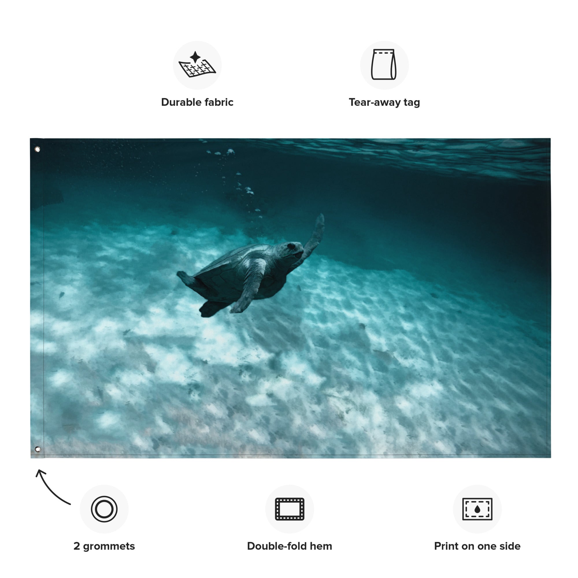 Turtle Painting Artwork Flag Tapestry-1