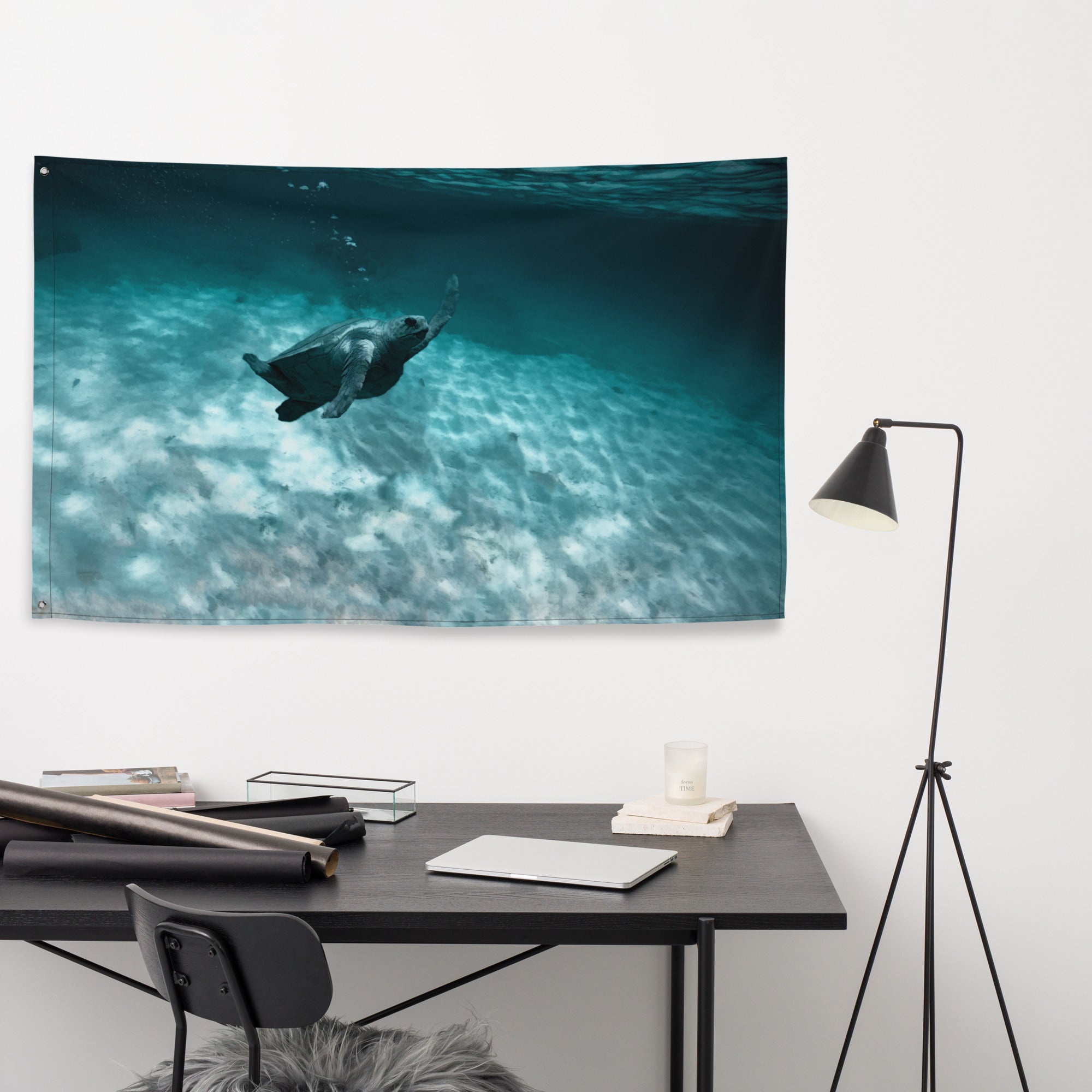 Turtle Painting Artwork Flag Tapestry-3