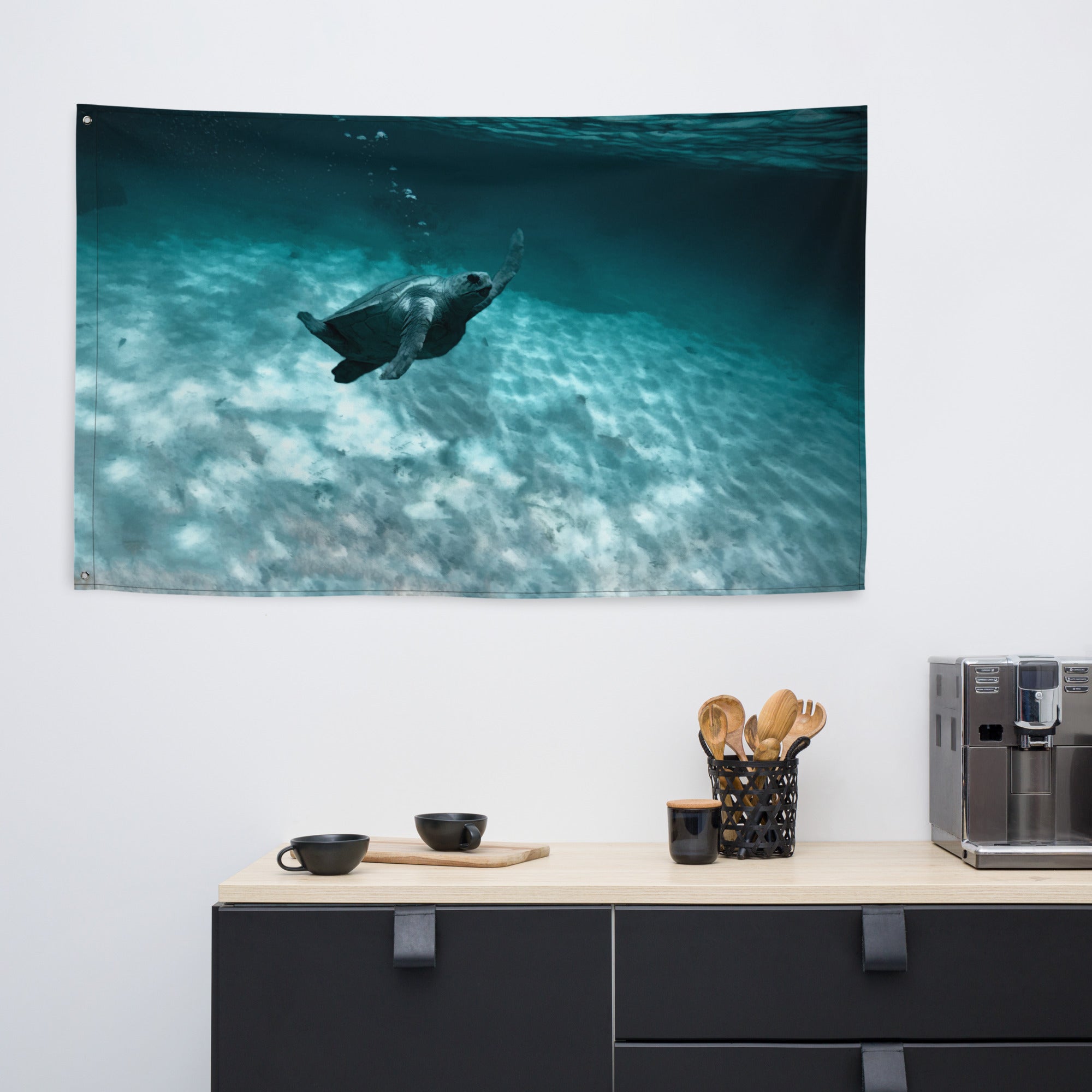 Turtle Painting Artwork Flag Tapestry-4