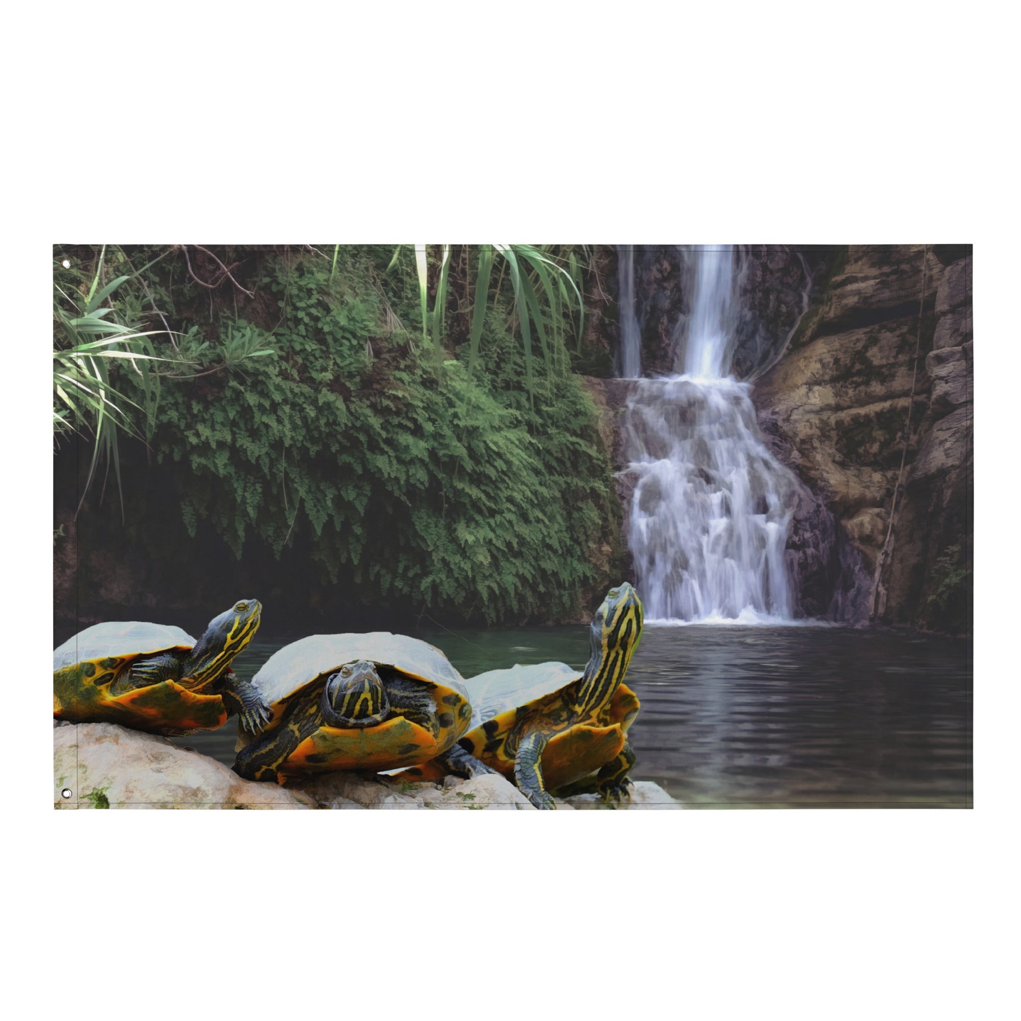 Turtle Oil Painting Flag Tapestry-0