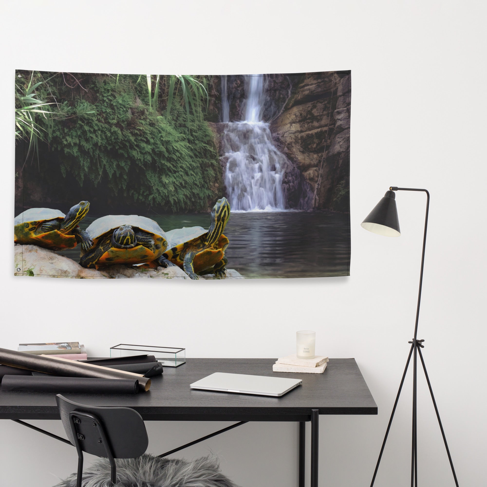 Turtle Oil Painting Flag Tapestry-3