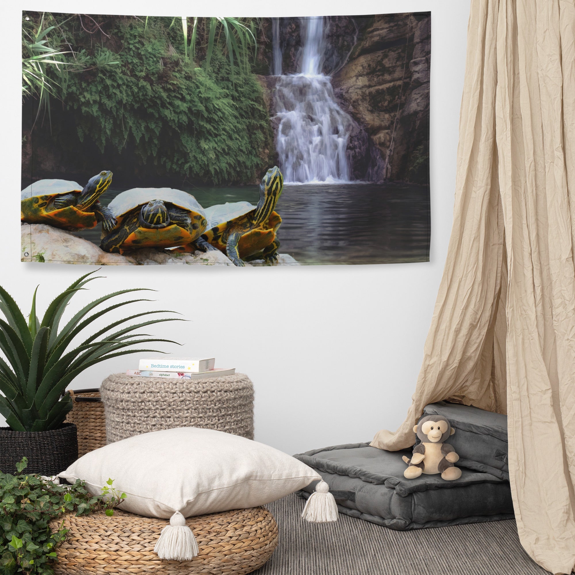 Turtle Oil Painting Flag Tapestry-4