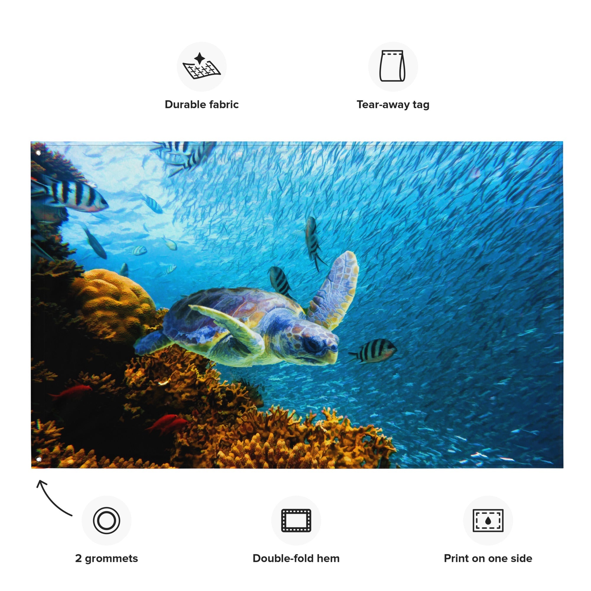 Turtle  art Oil Painting Flag Tapestry-1