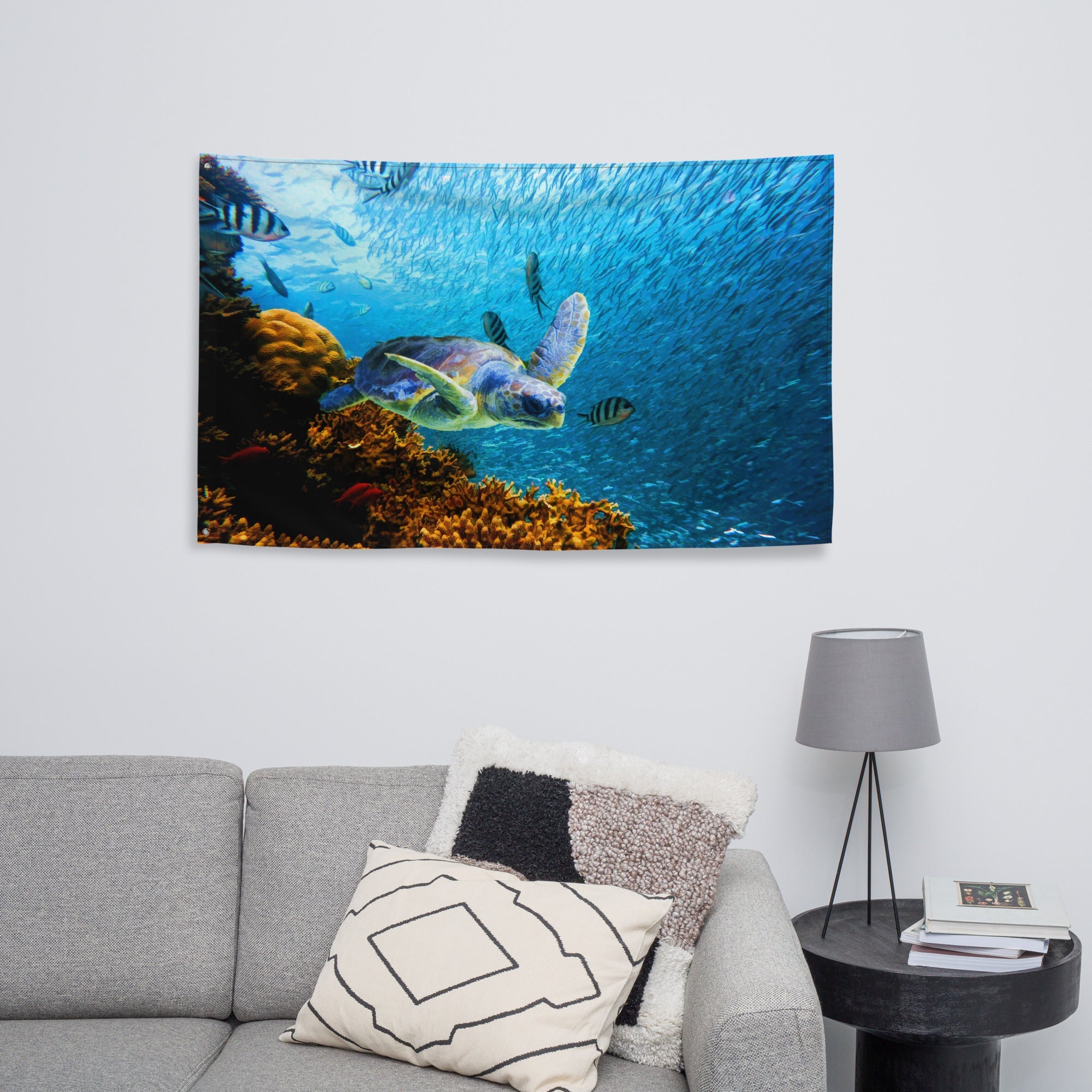 Turtle  art Oil Painting Flag Tapestry-3