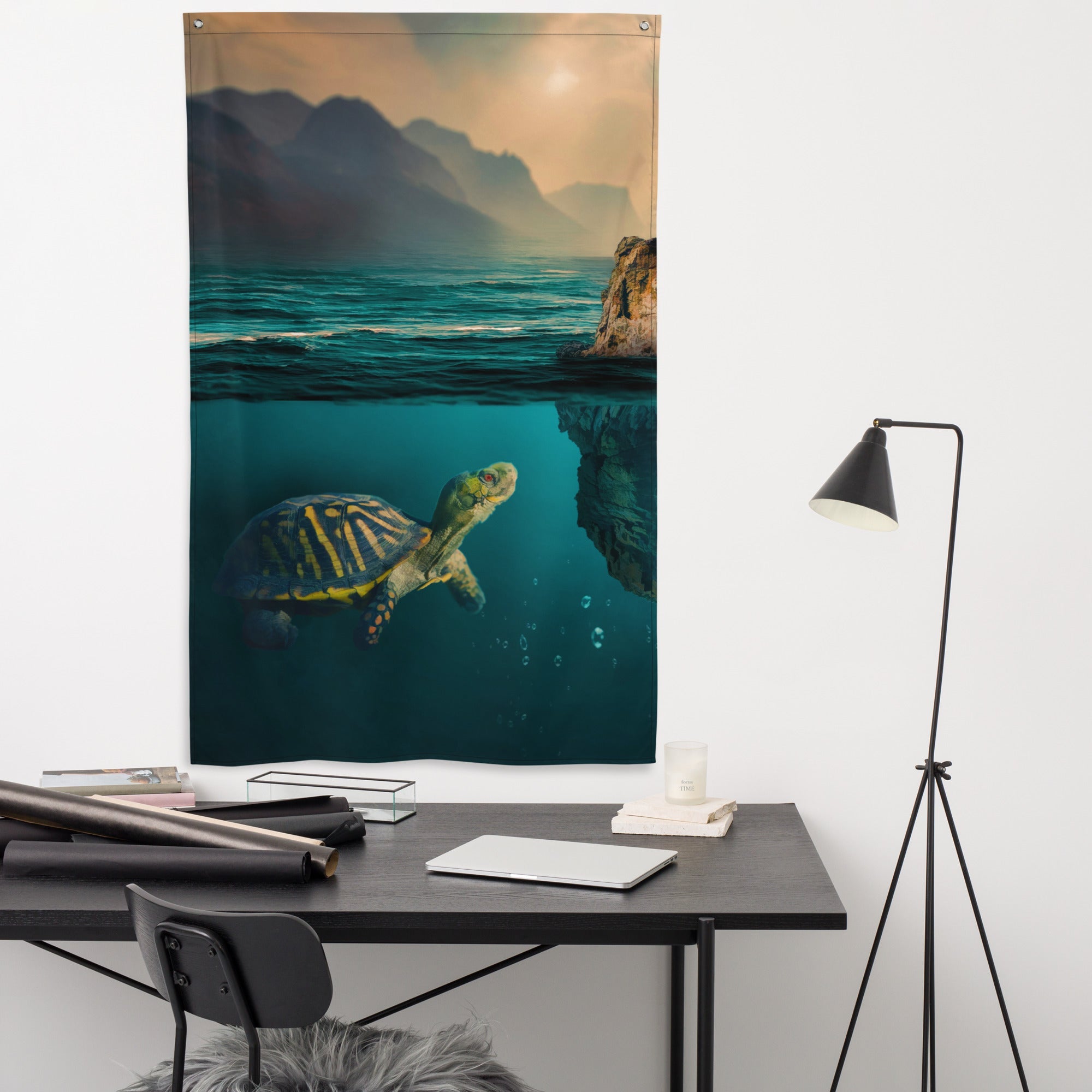 Turtle  Art Painting Flag Tapestry-3