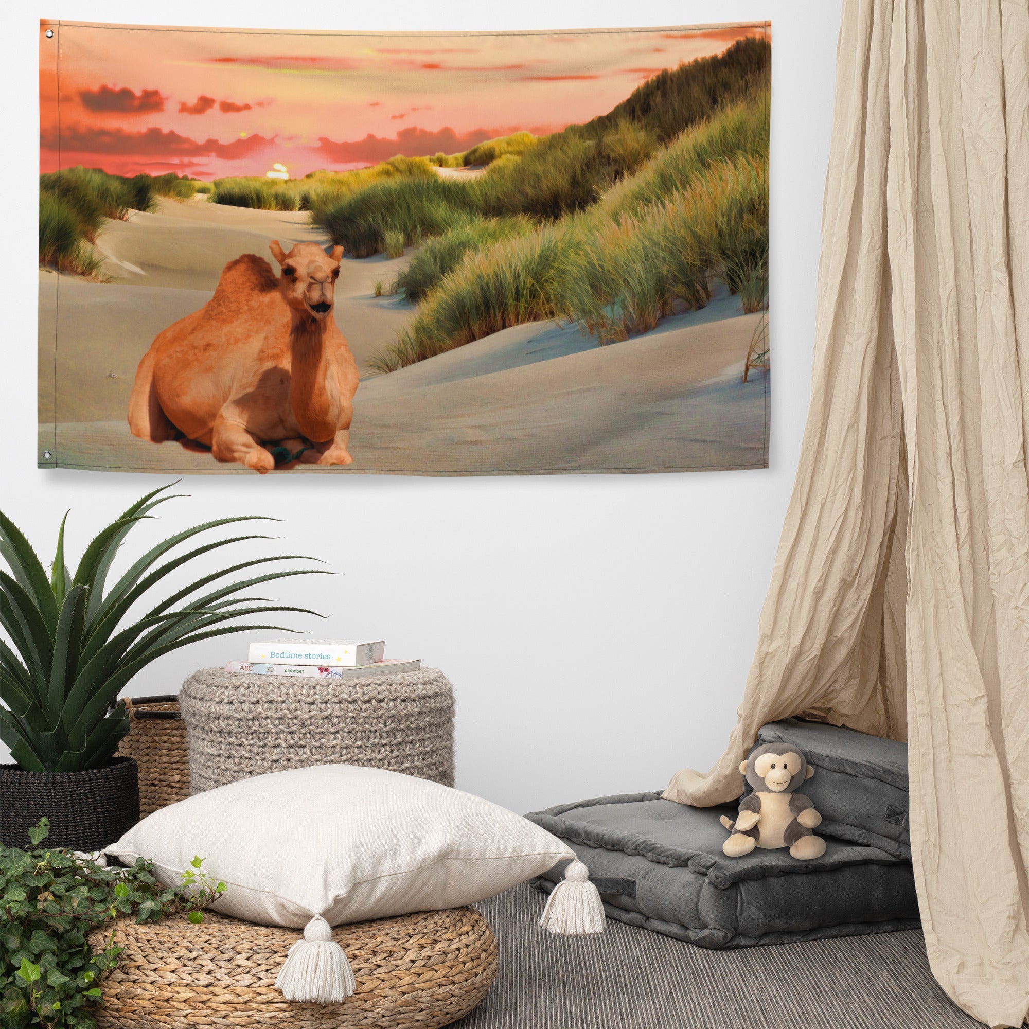 Santorini Wall Art Painting Flag Tapestry-4