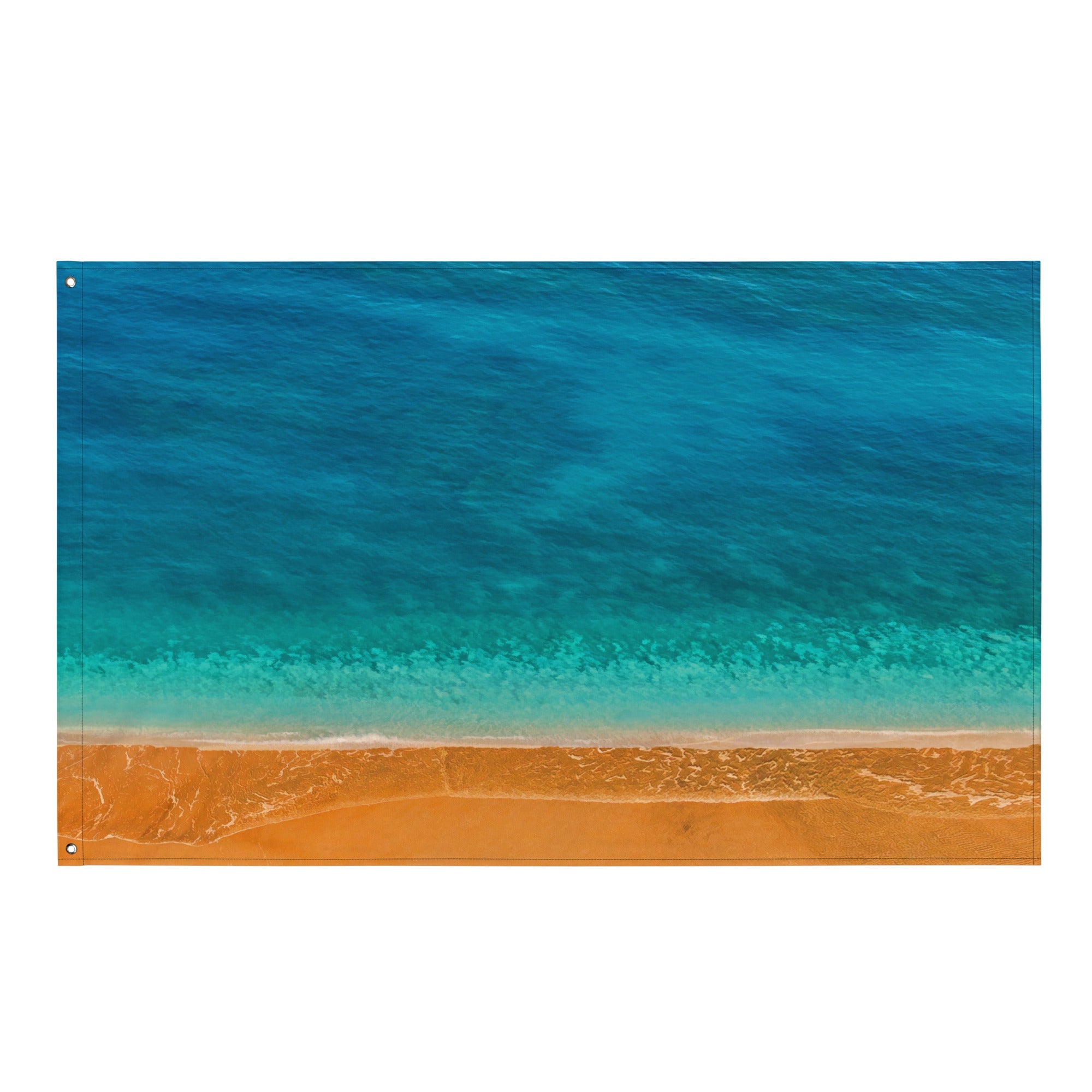 Beach Painting Flag Tapestry-0