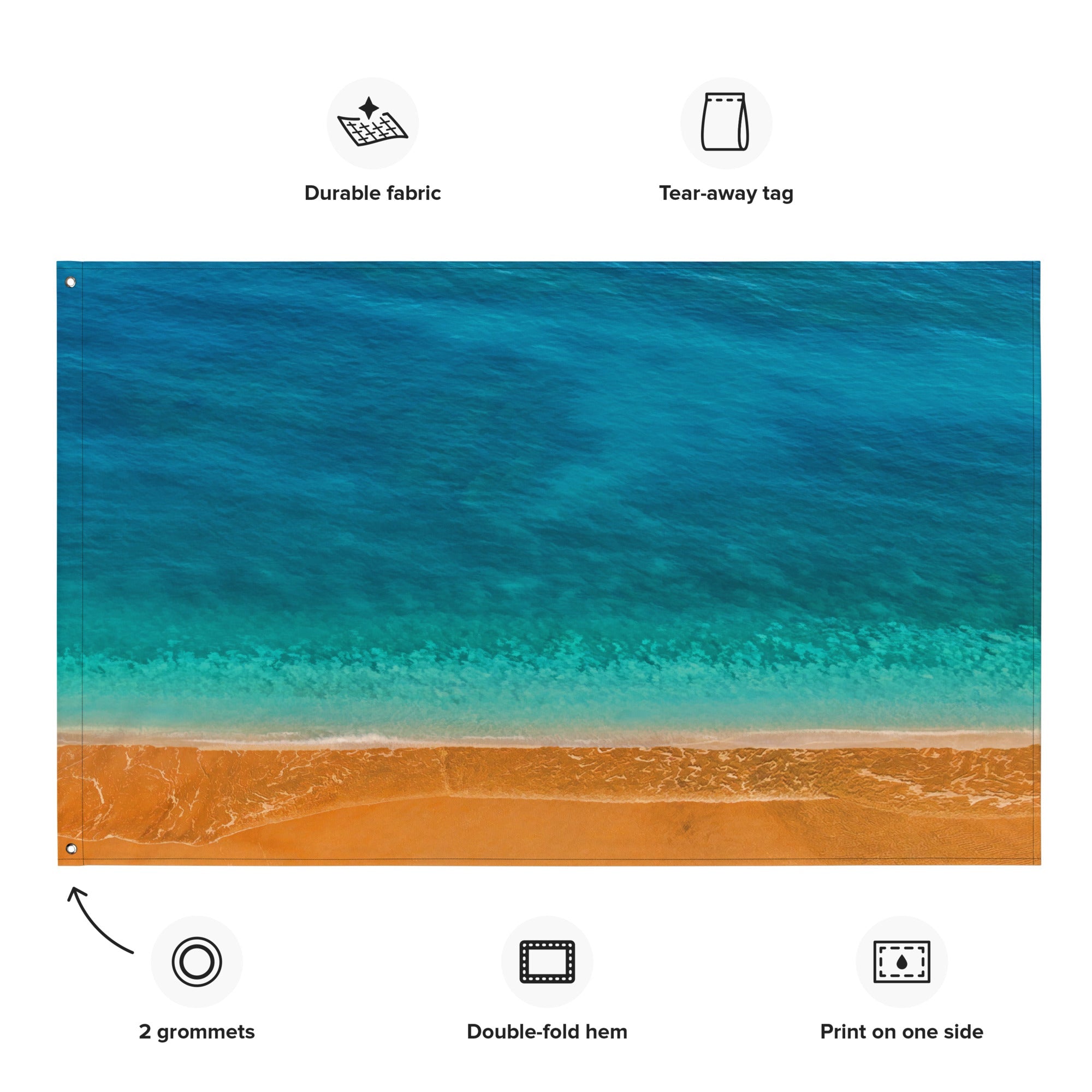 Beach Painting Flag Tapestry-1