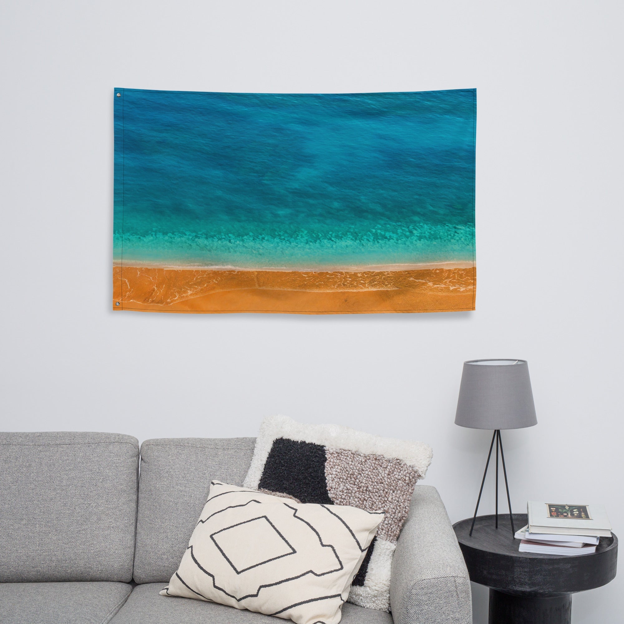 Beach Painting Flag Tapestry-3