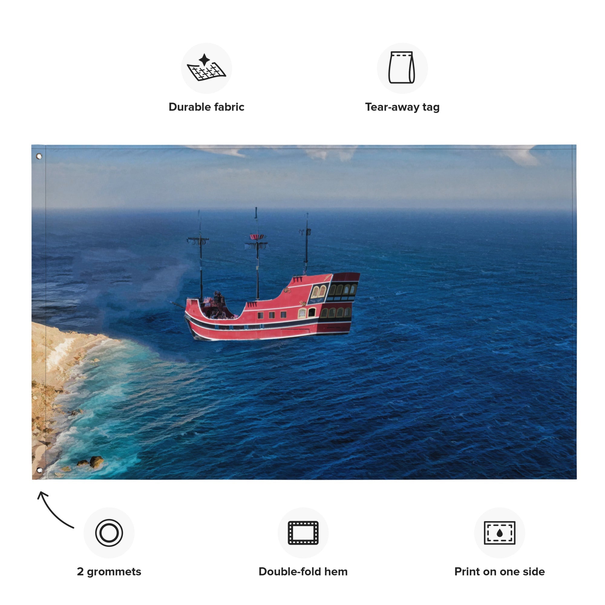 Fisherman Boat Painting Flag Tapestry-1