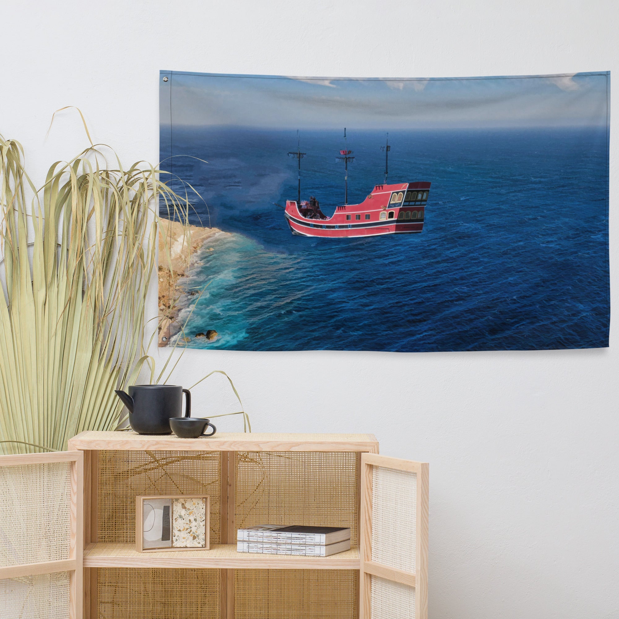 Fisherman Boat Painting Flag Tapestry-4