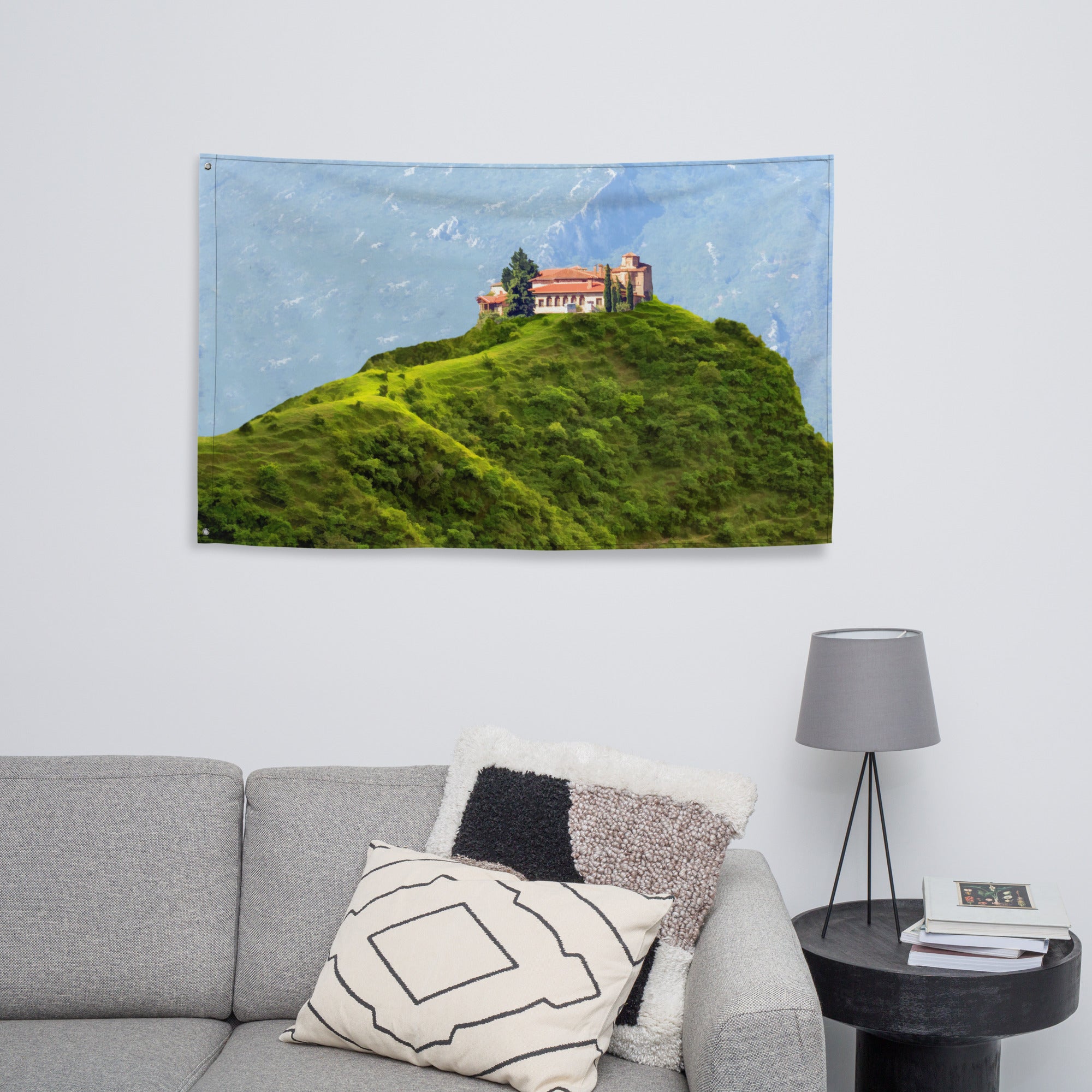 Home at Top Painitng Flag Tapestry-3