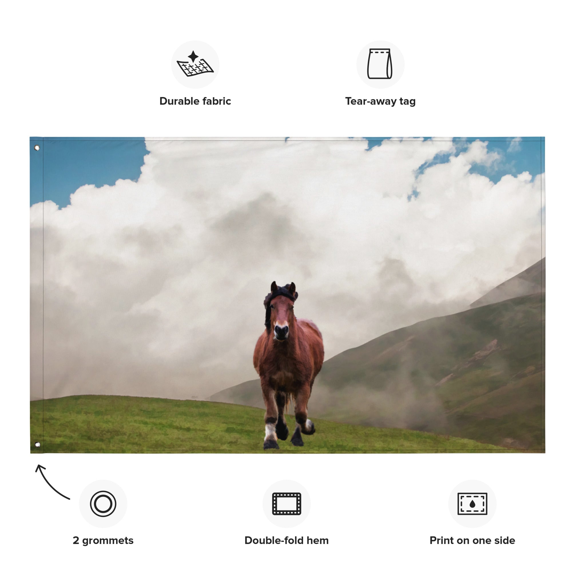 Horse Painting Flag Tapestry-1