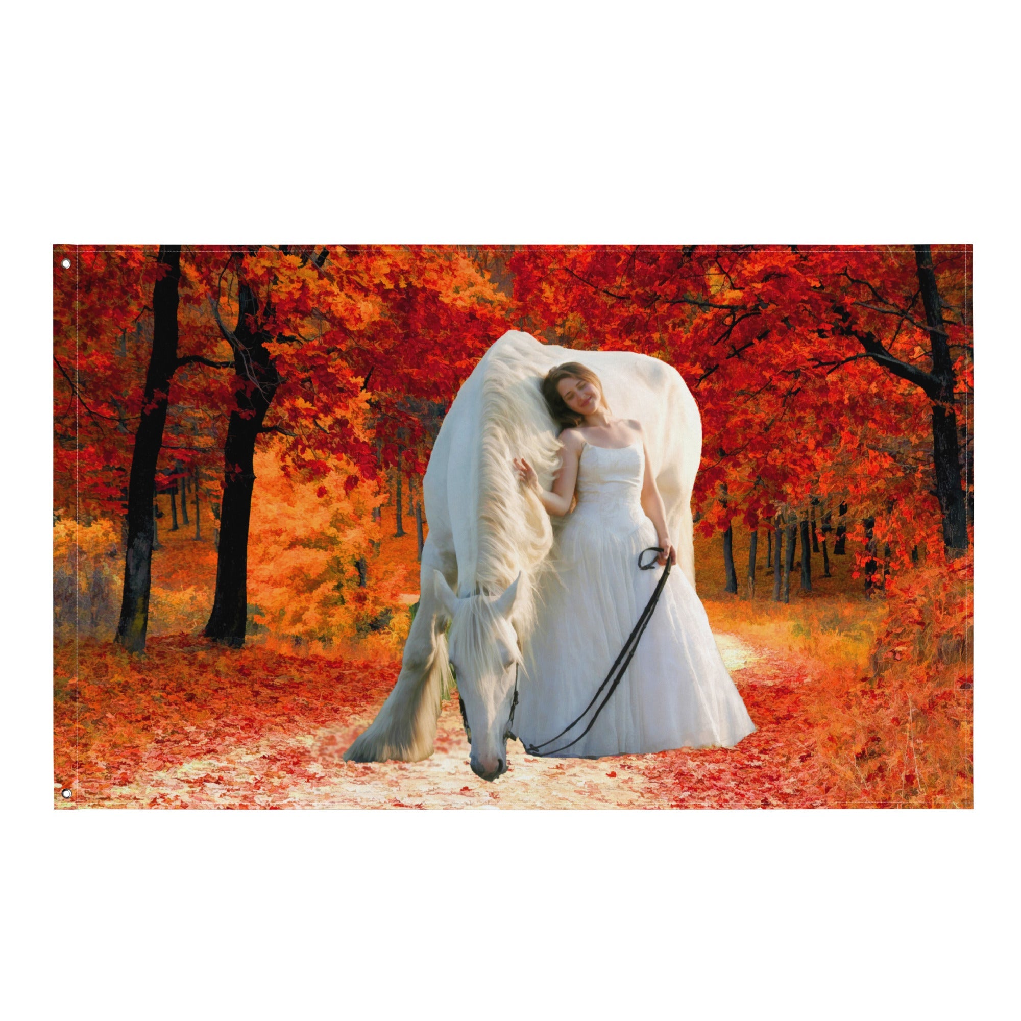 Love Horse Painting Flag Tapestry-0