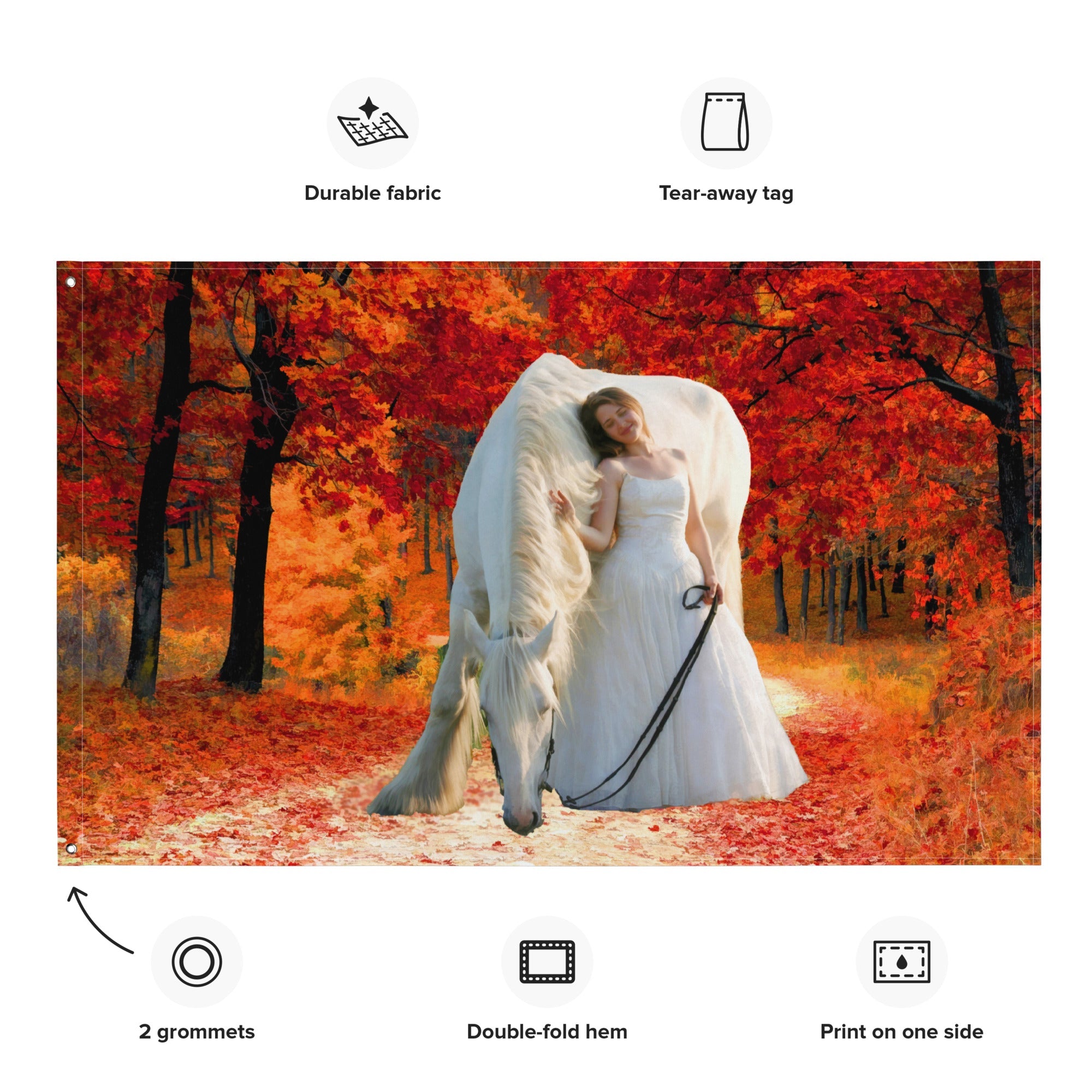 Love Horse Painting Flag Tapestry-1