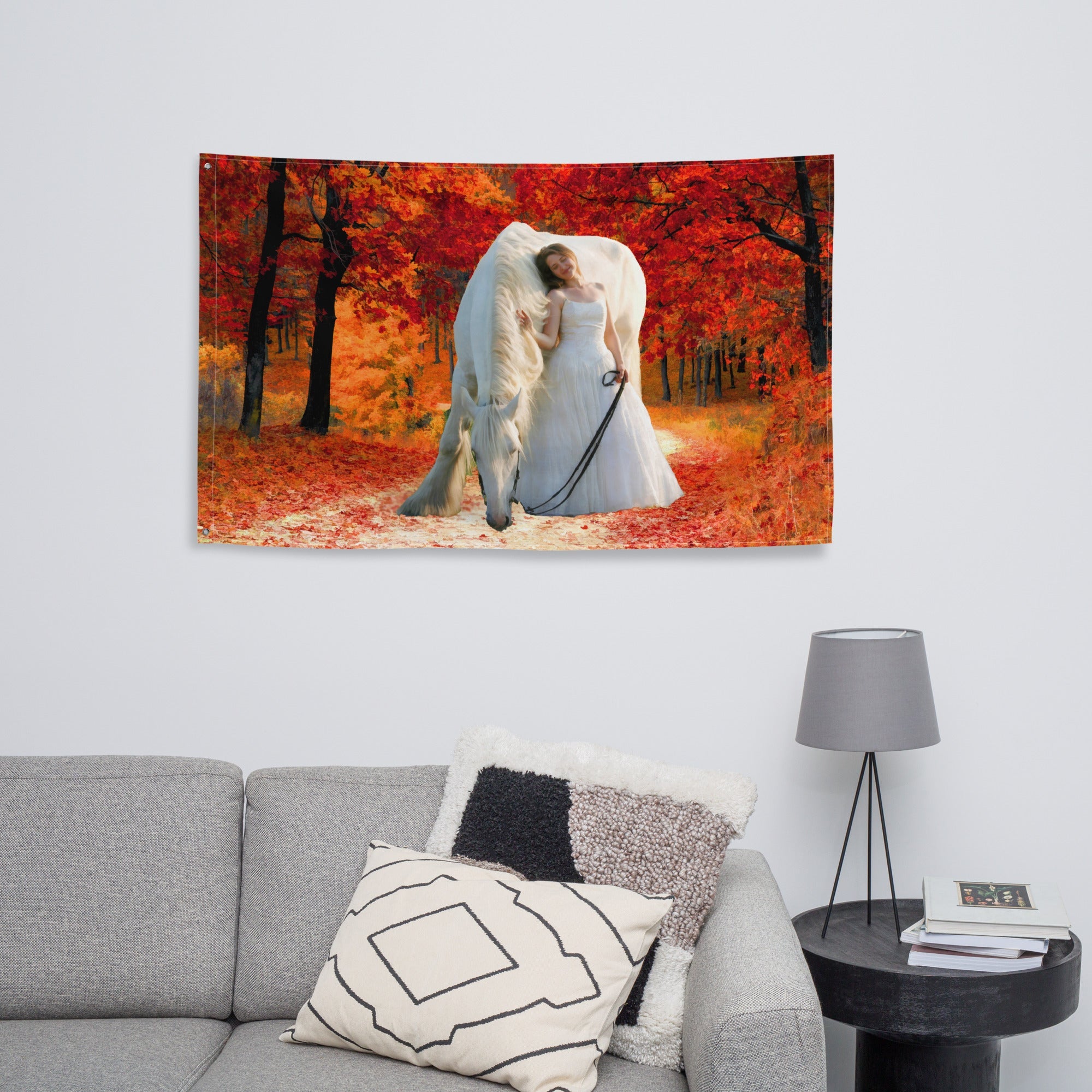 Love Horse Painting Flag Tapestry-3