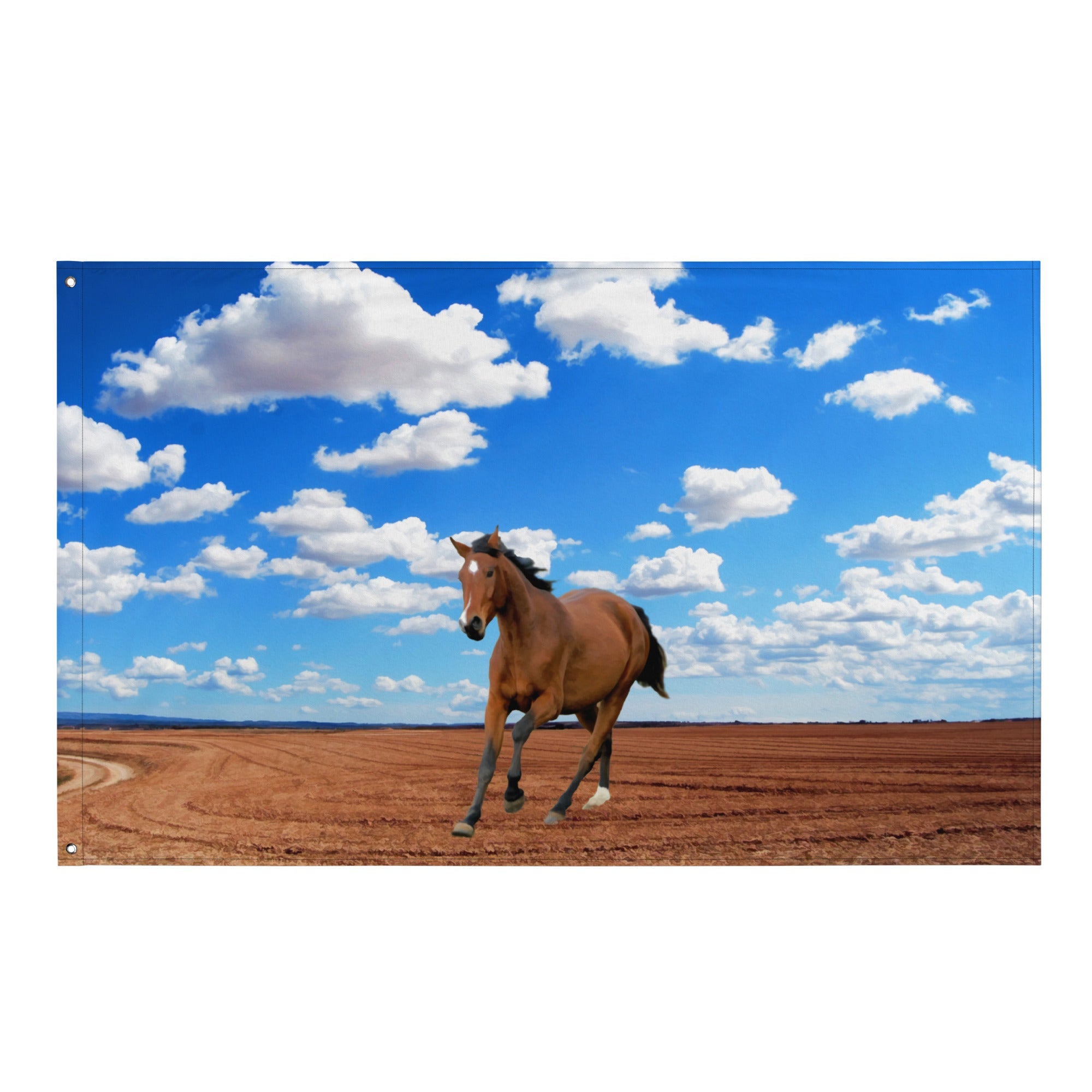 Walking Horse Painitng Flag Tapestry-0