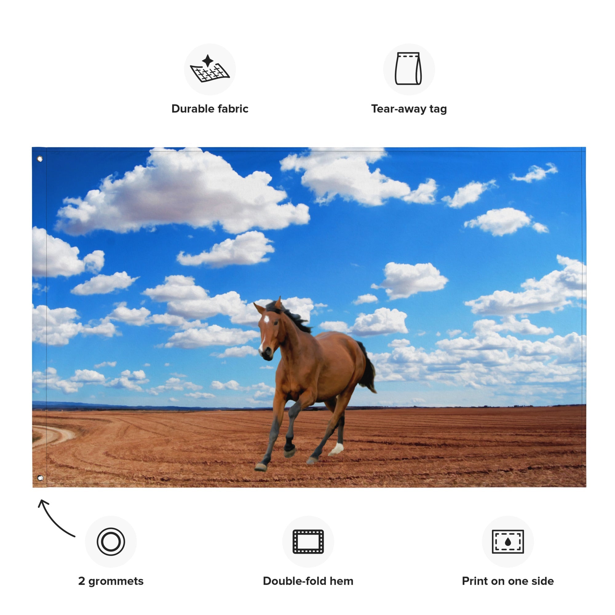 Walking Horse Painitng Flag Tapestry-1