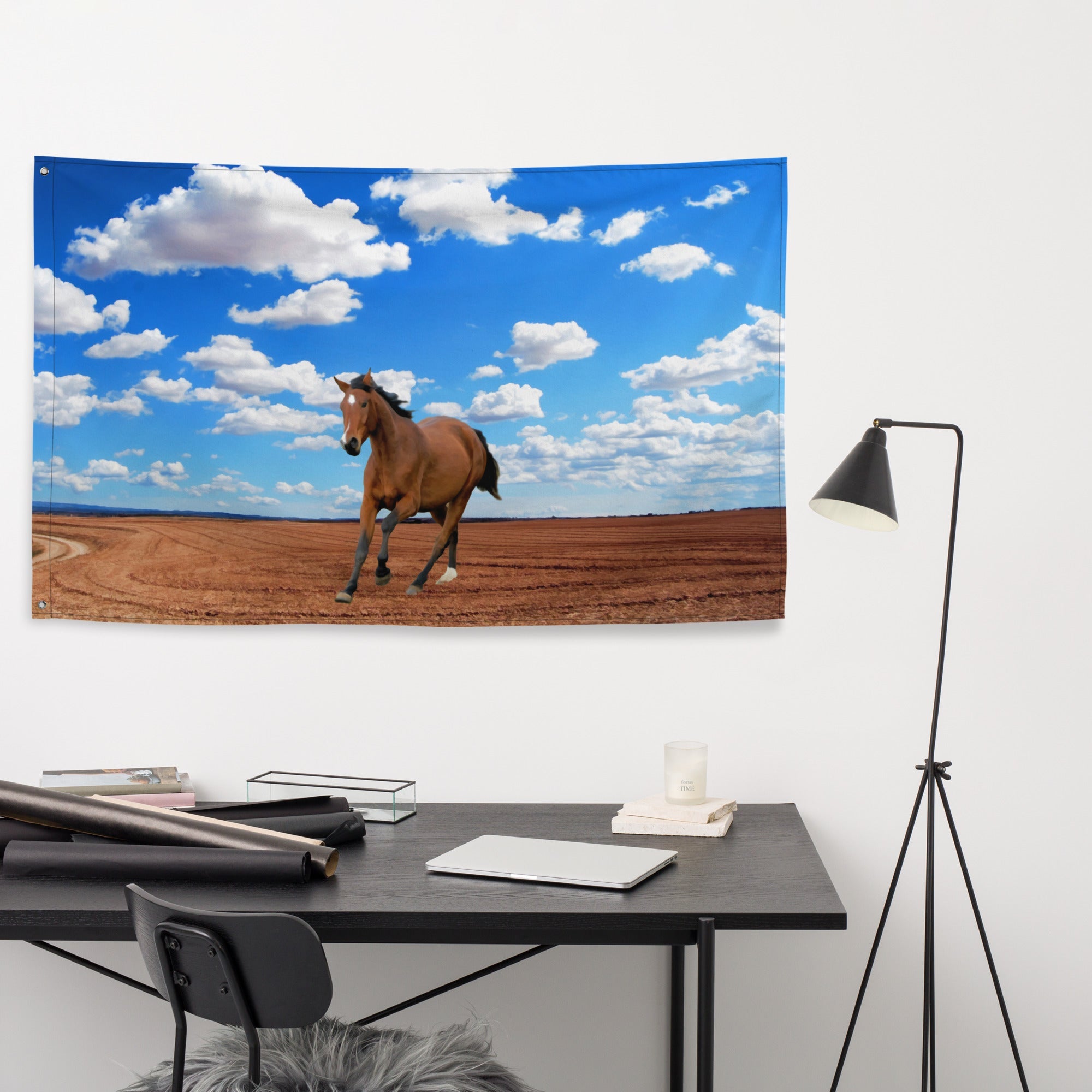 Walking Horse Painitng Flag Tapestry-3