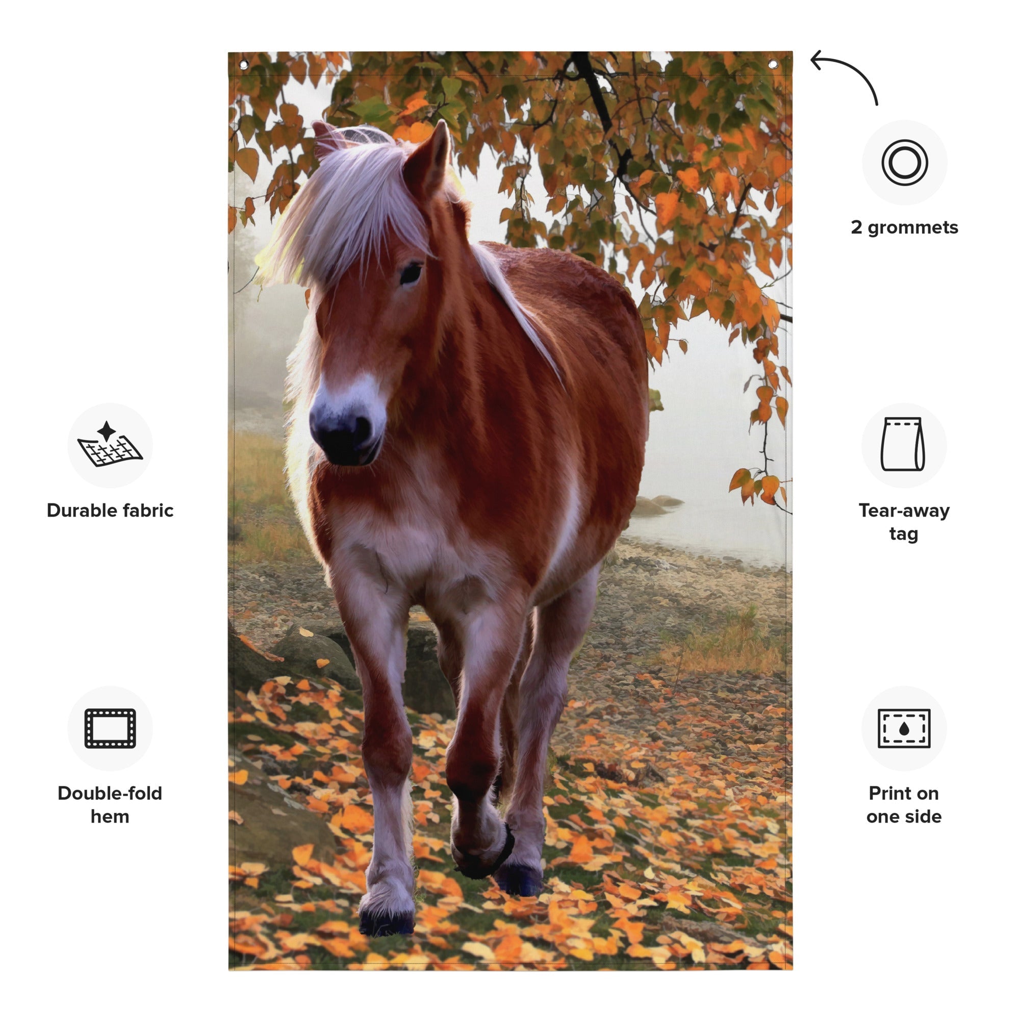 Spring Horse Painting Flag Tapestry-2