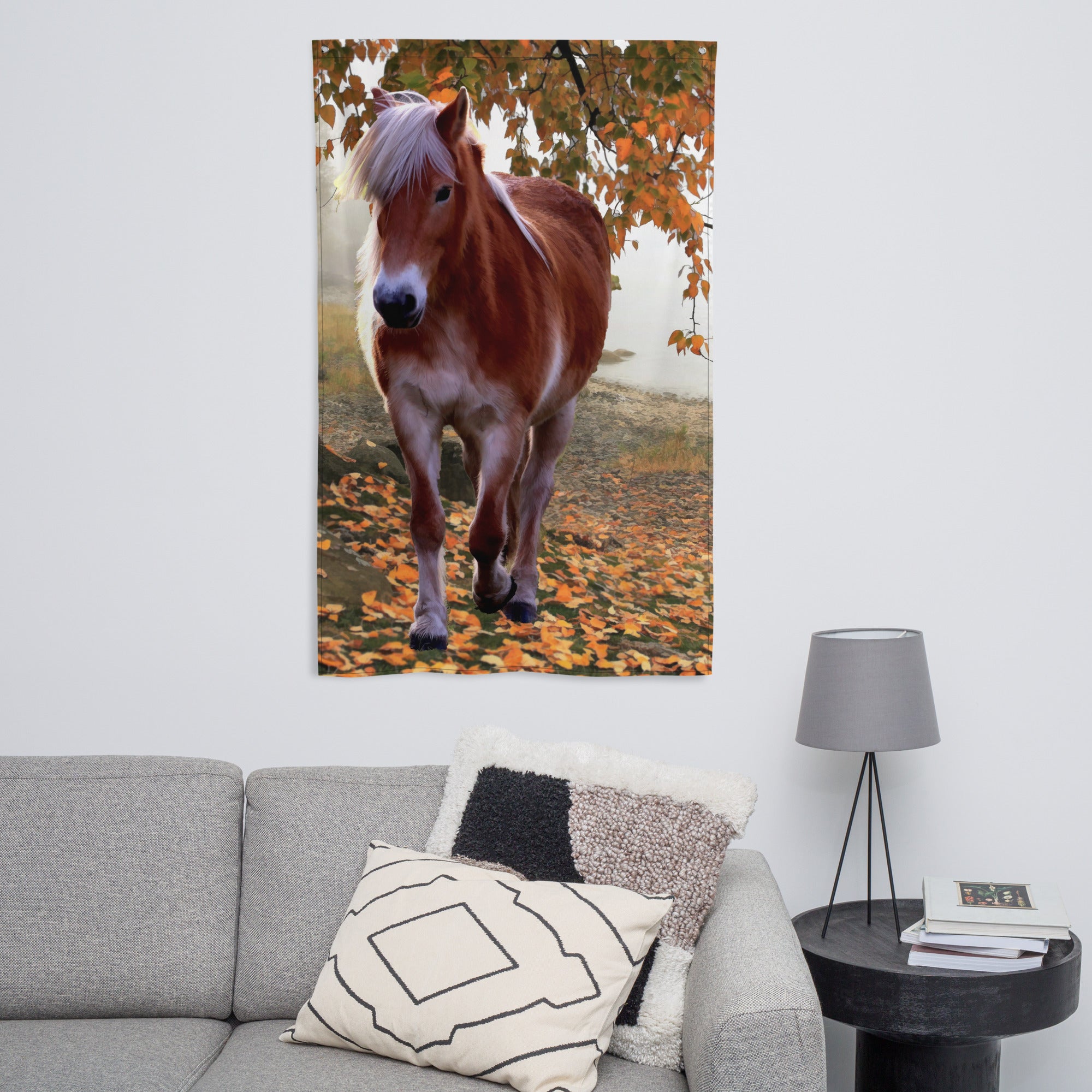 Spring Horse Painting Flag Tapestry-3