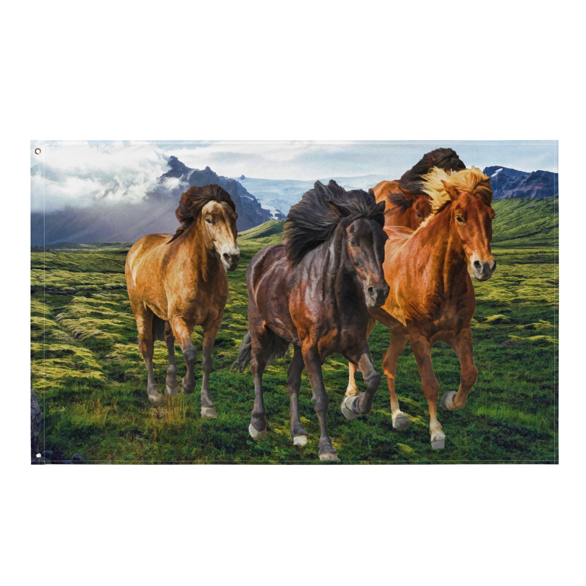 Mountian Horse Painting Flag Tapestry-0