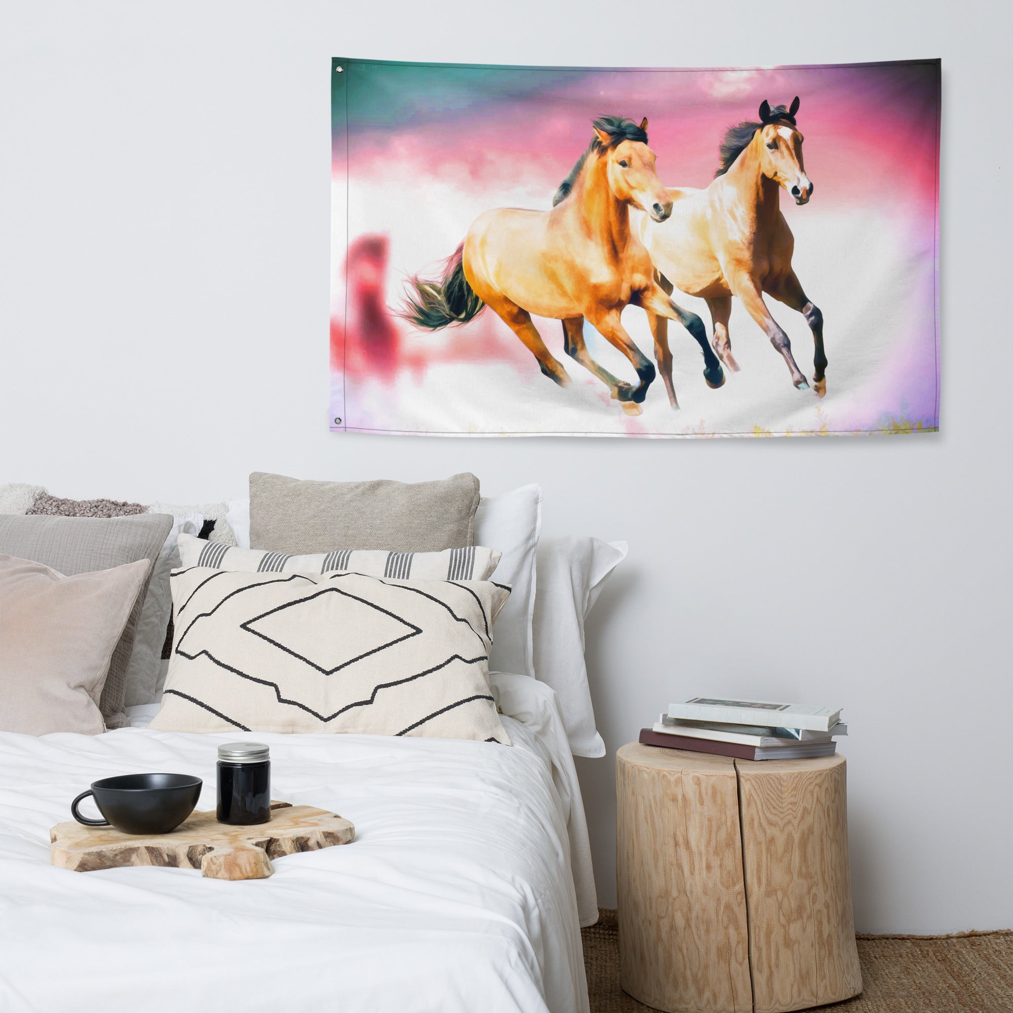 Running Horse Art Painting Flag Tapestry-4