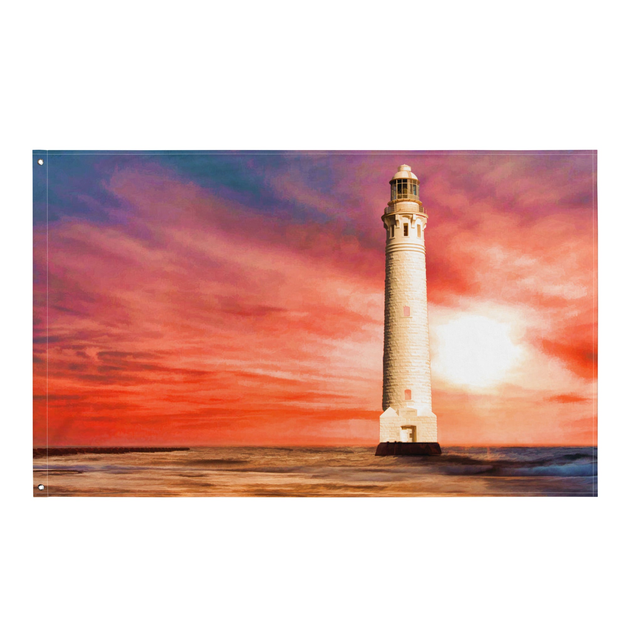 Lighthouse Wall Art Painting Flag Tapestry-0