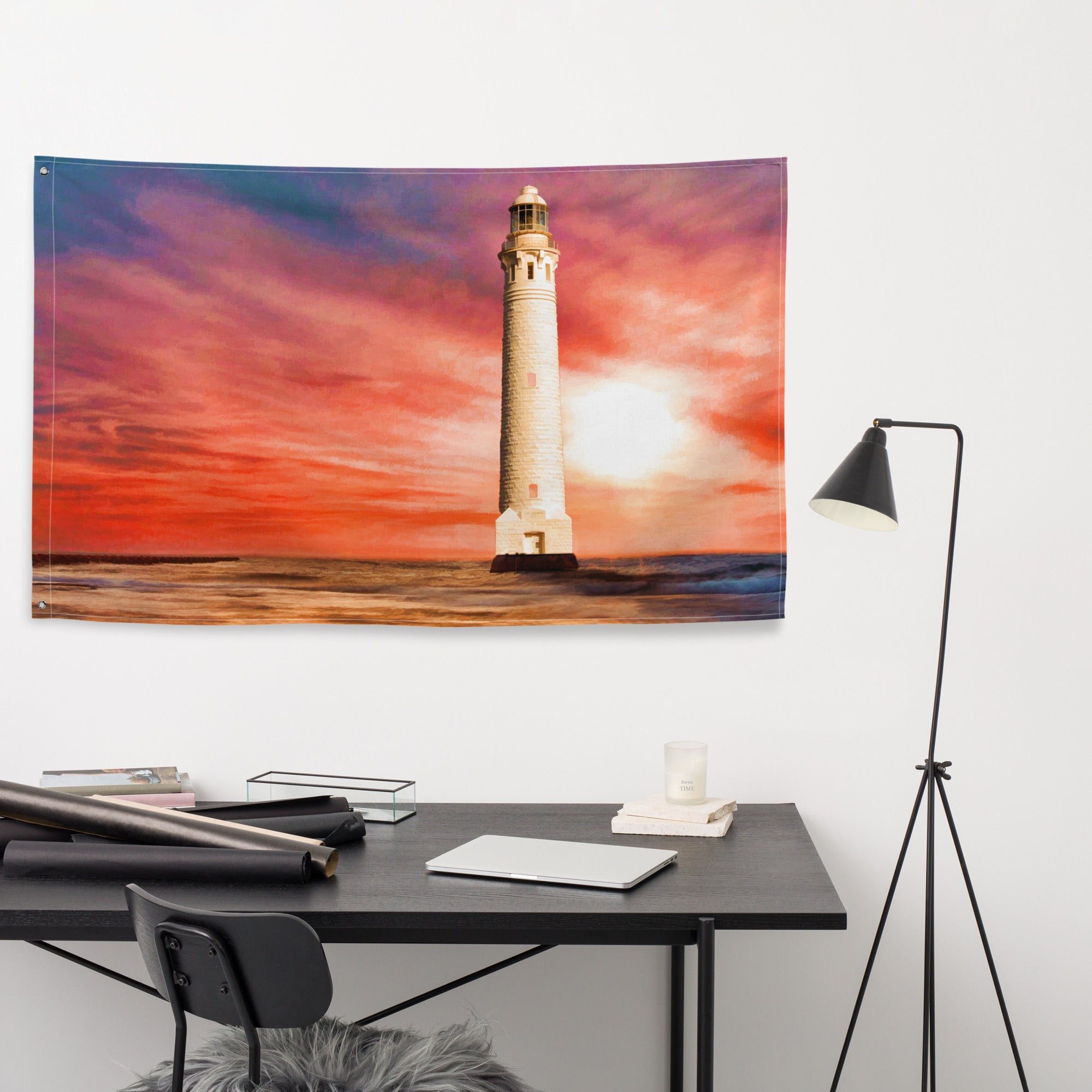 Lighthouse Wall Art Painting Flag Tapestry-3