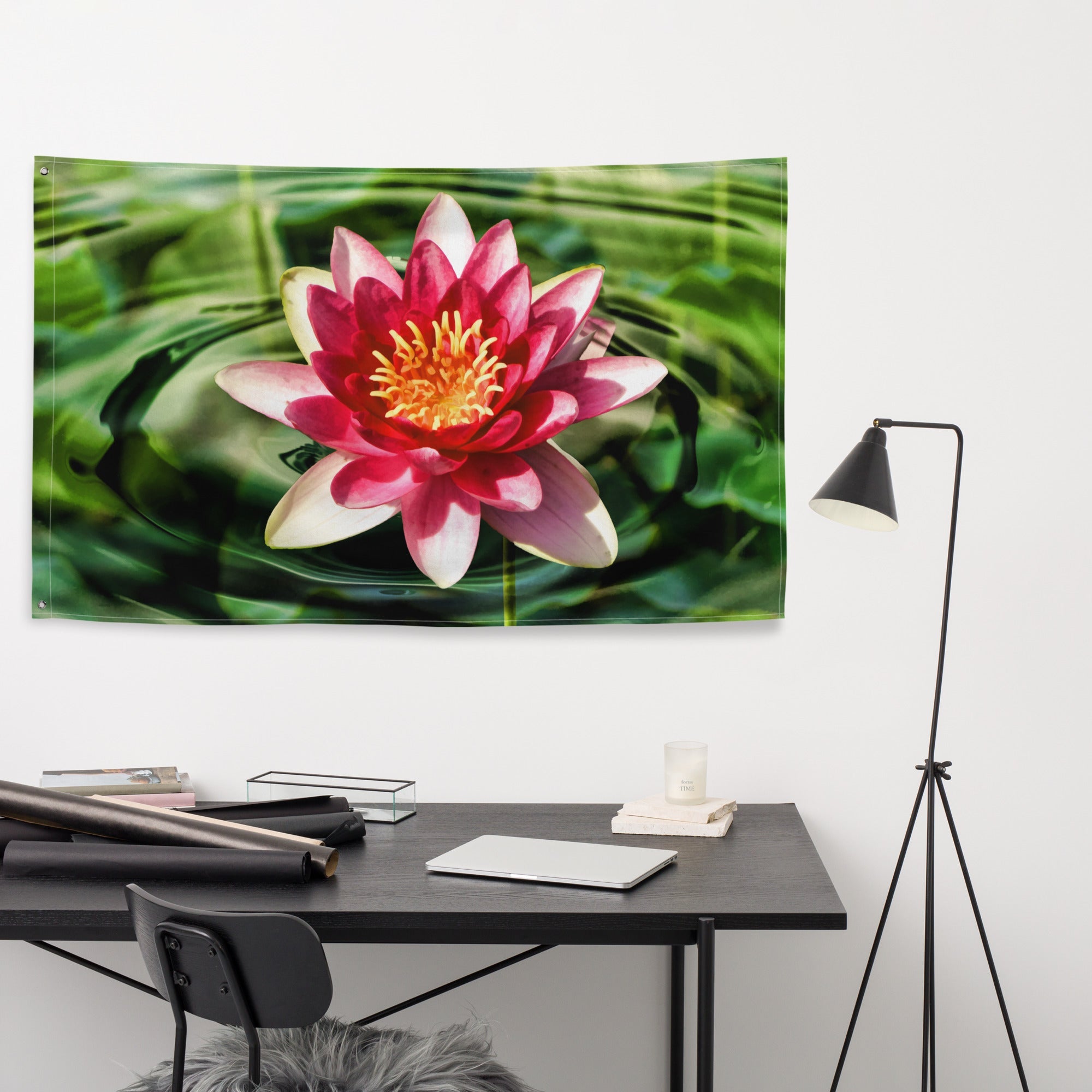 Lily Flower Painting Wall art Flag Tapestry-3