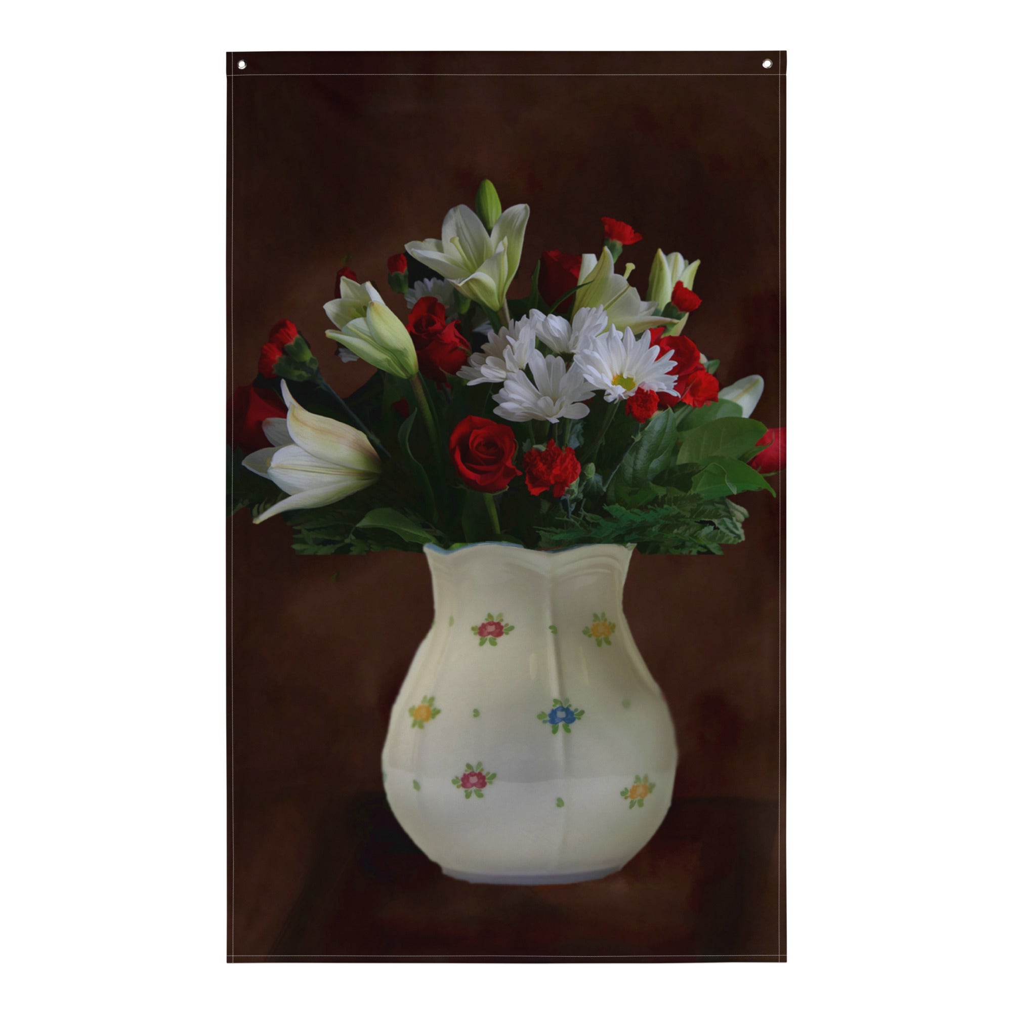 Flower Oil  Painting Flag Tapestry-0